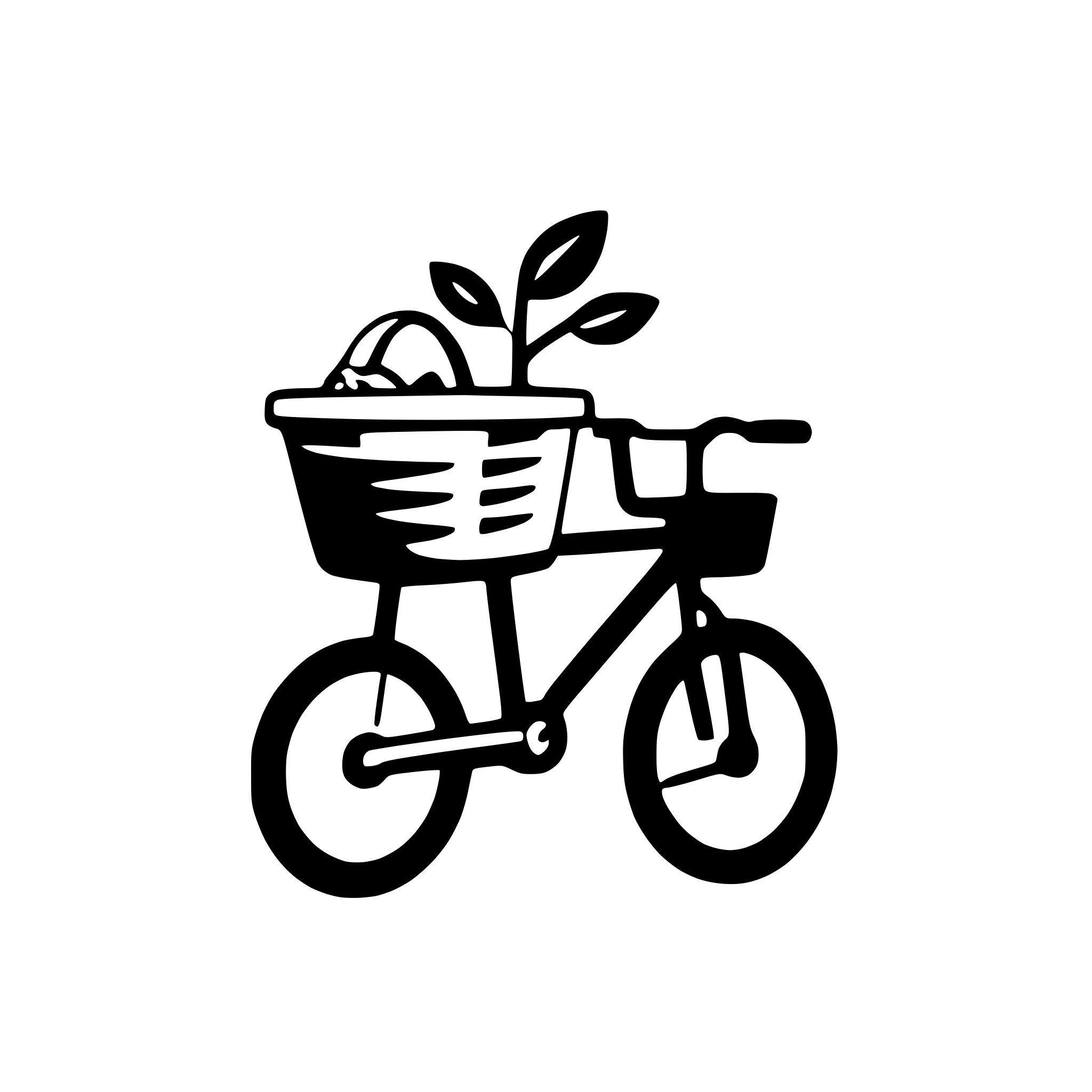 AI-generated SVG of a bicycle with basket attached