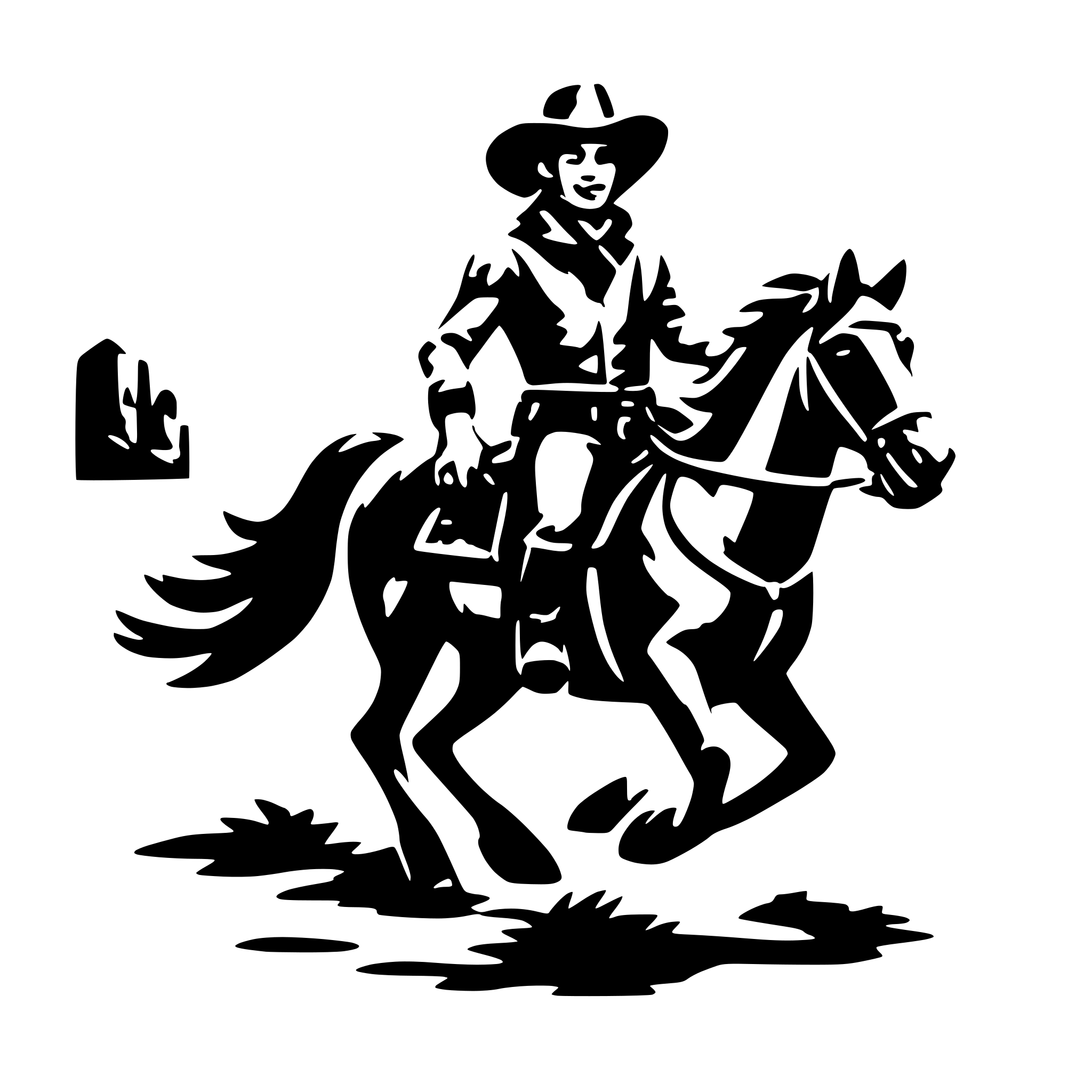 AI-generated SVG of 'cowboy on horse running'