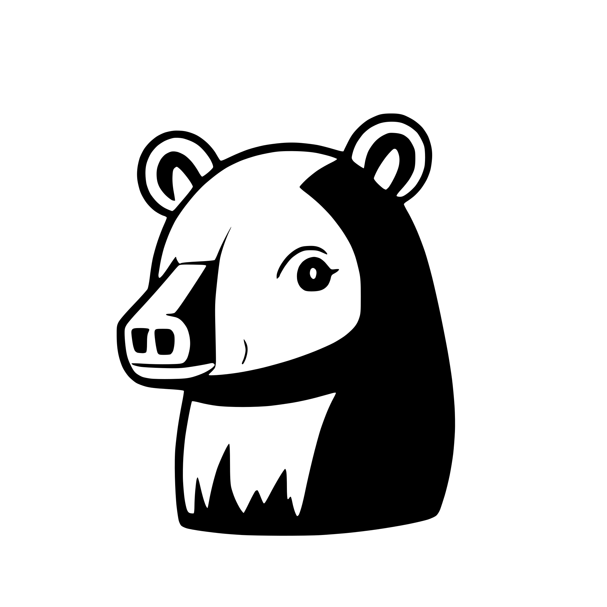 AI-generated SVG of a contour of a side of a bear, not front or back