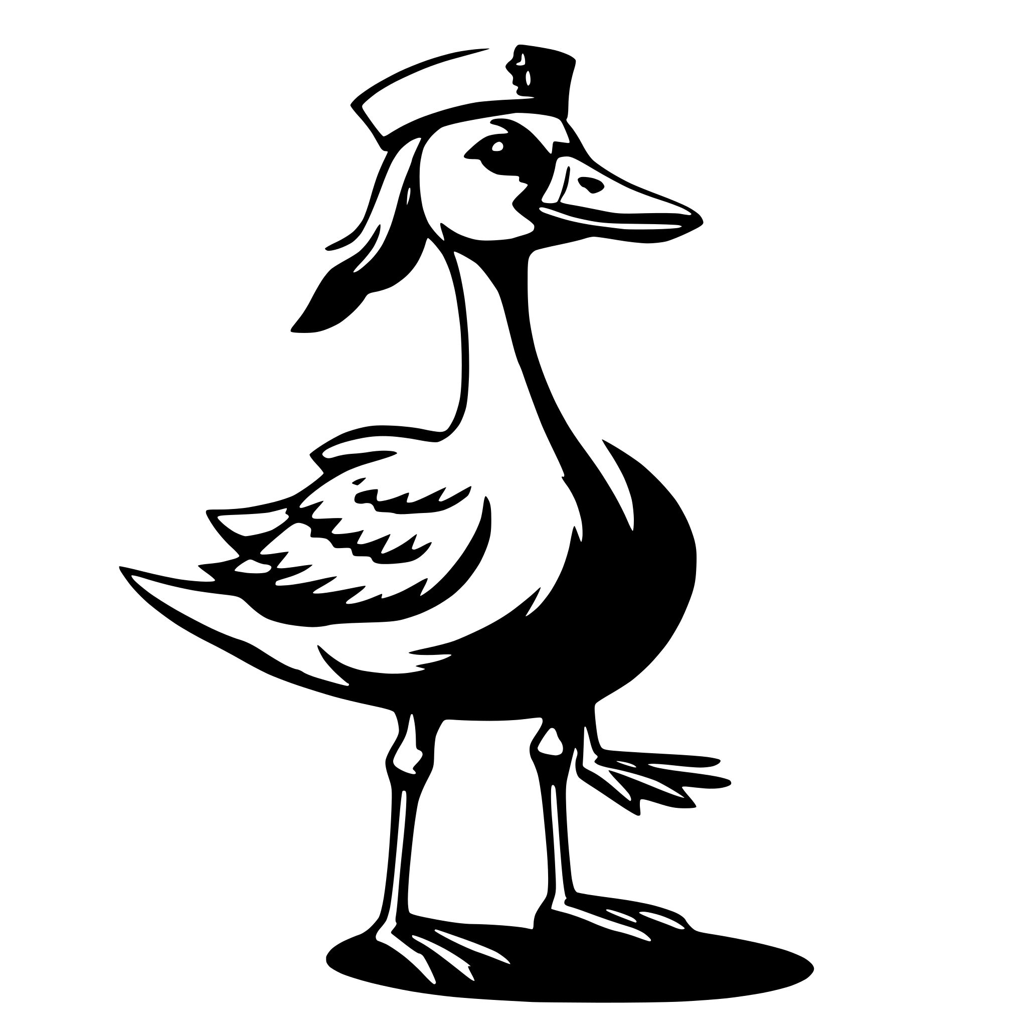 AI-generated SVG of 'A goose standing up wearing a nurses hat. Add “Registered silly goose”around the goose'