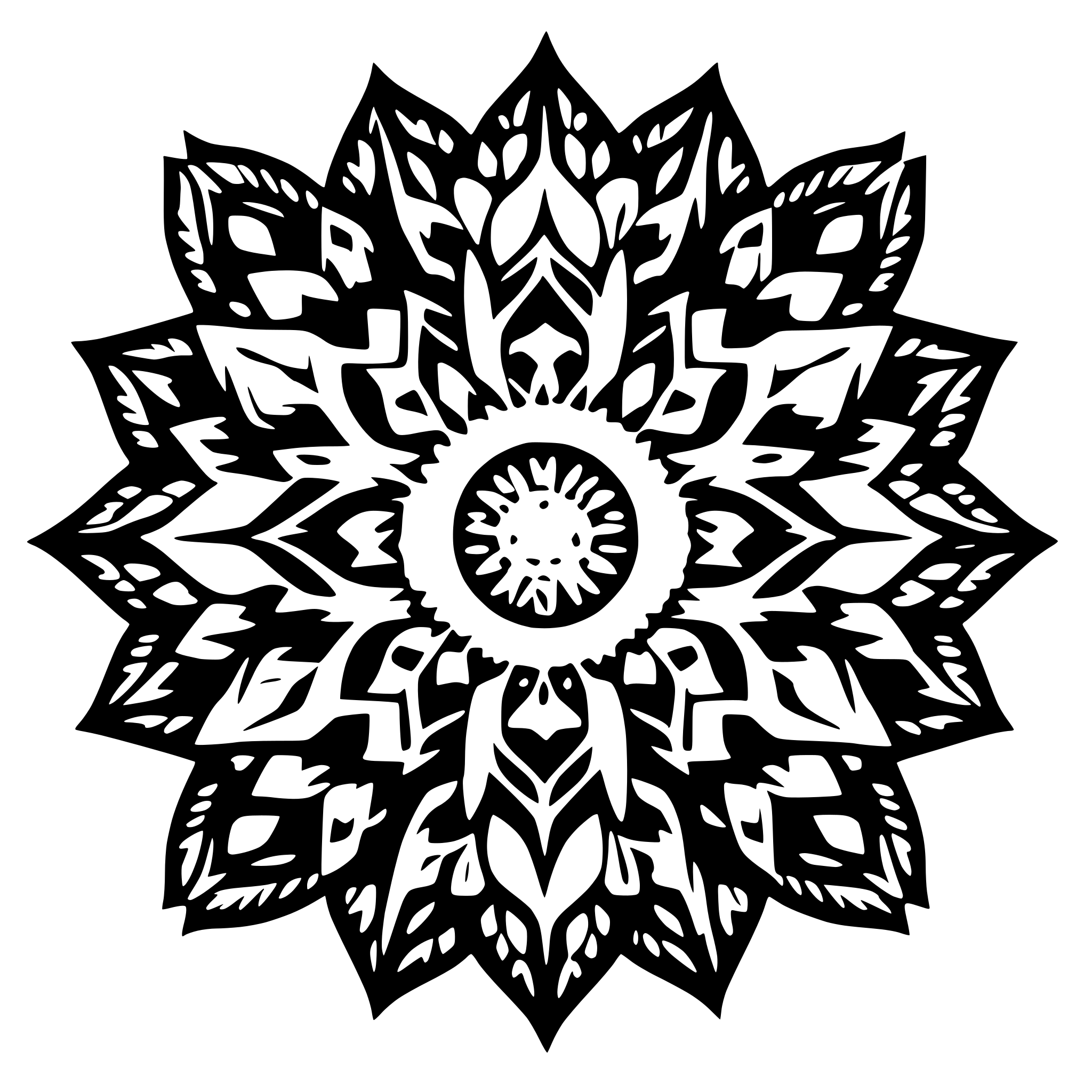AI-generated SVG of a mandala art, colourful, fractal pattern, good vibes, heavenly divine vibe
