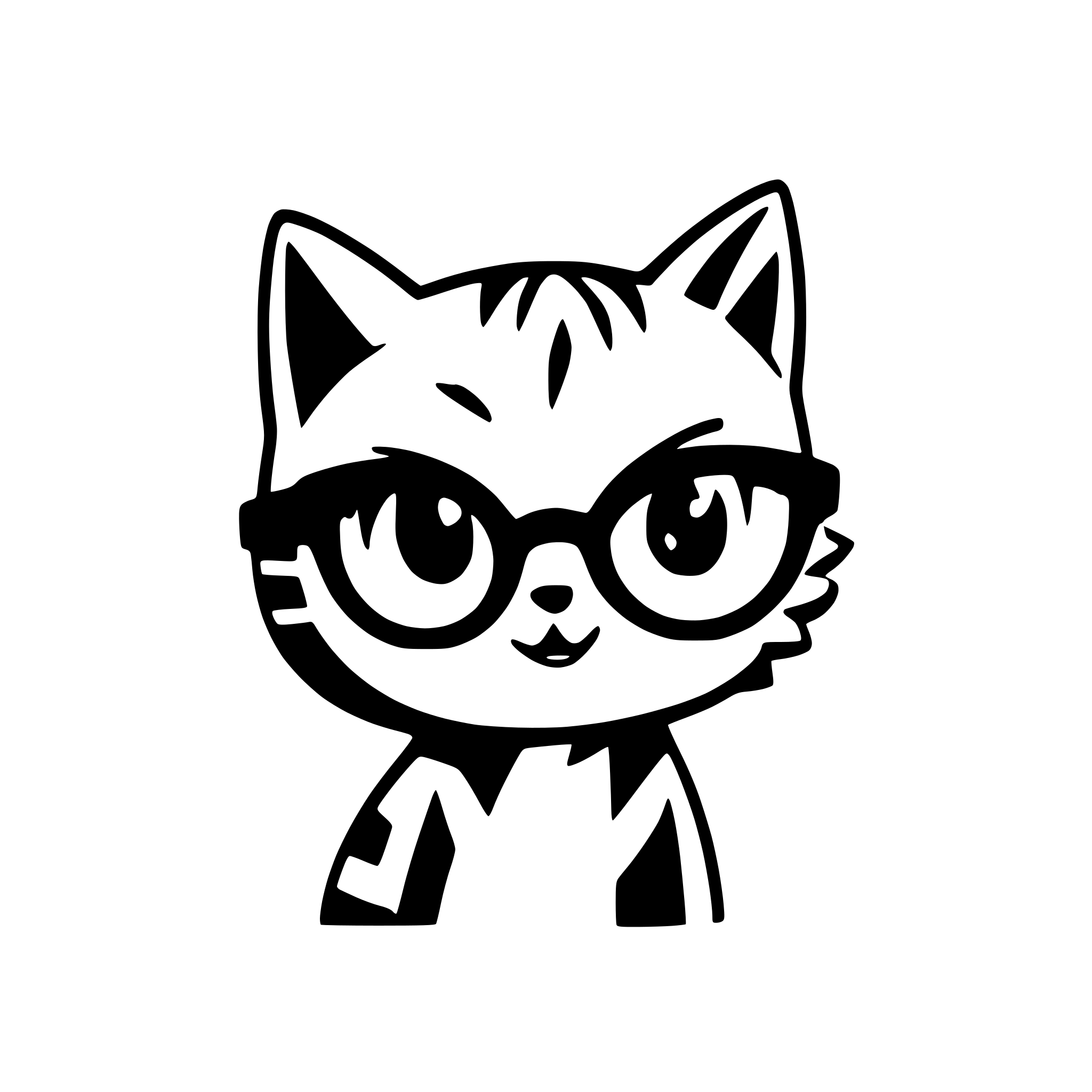 AI-generated SVG of 'Hipster Kitty'