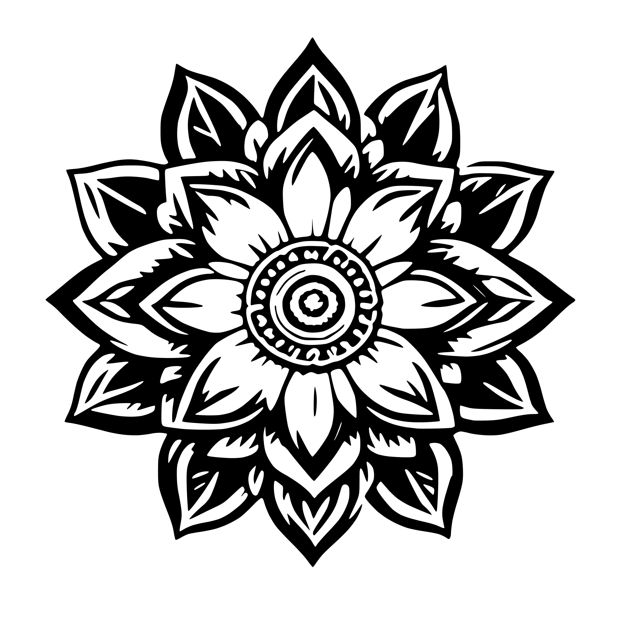 AI-generated SVG of 'mandala flower'