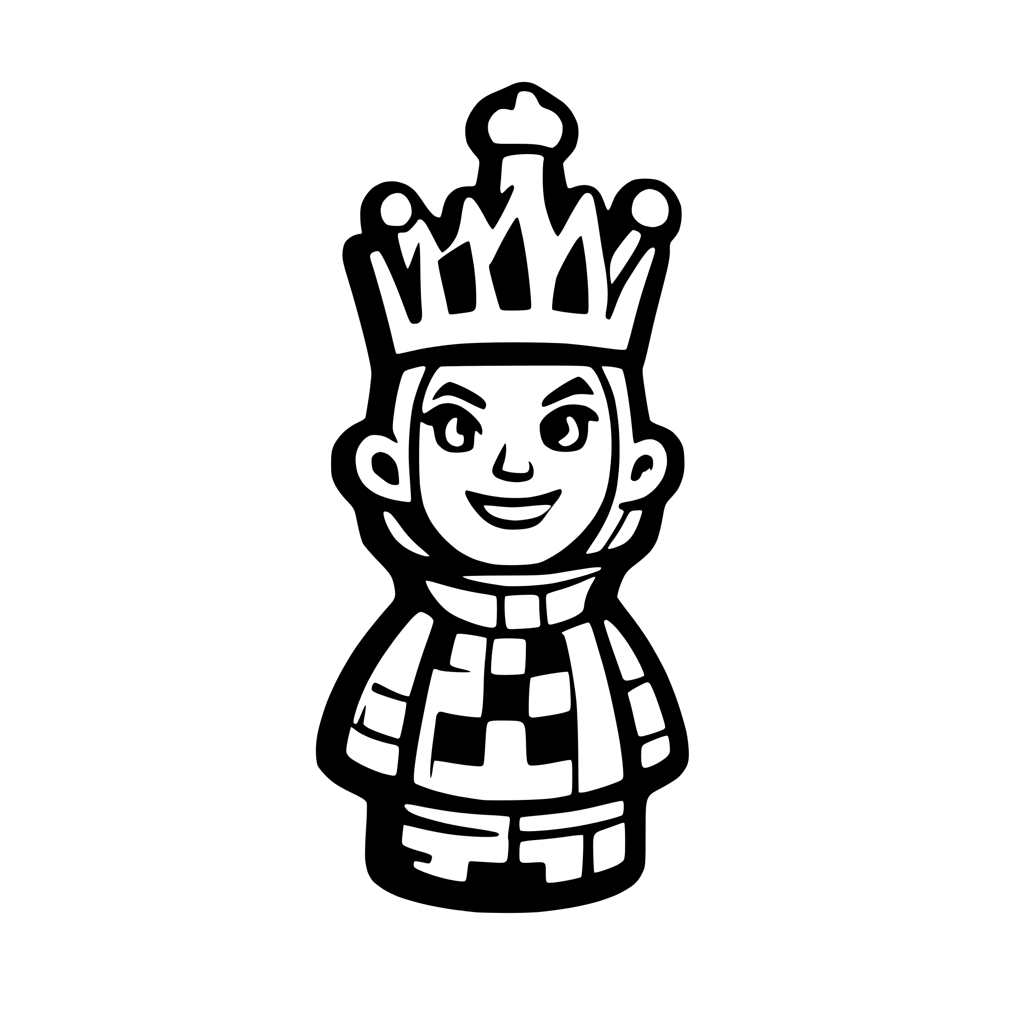 AI-generated SVG of a Chess king for Halloween seen from above