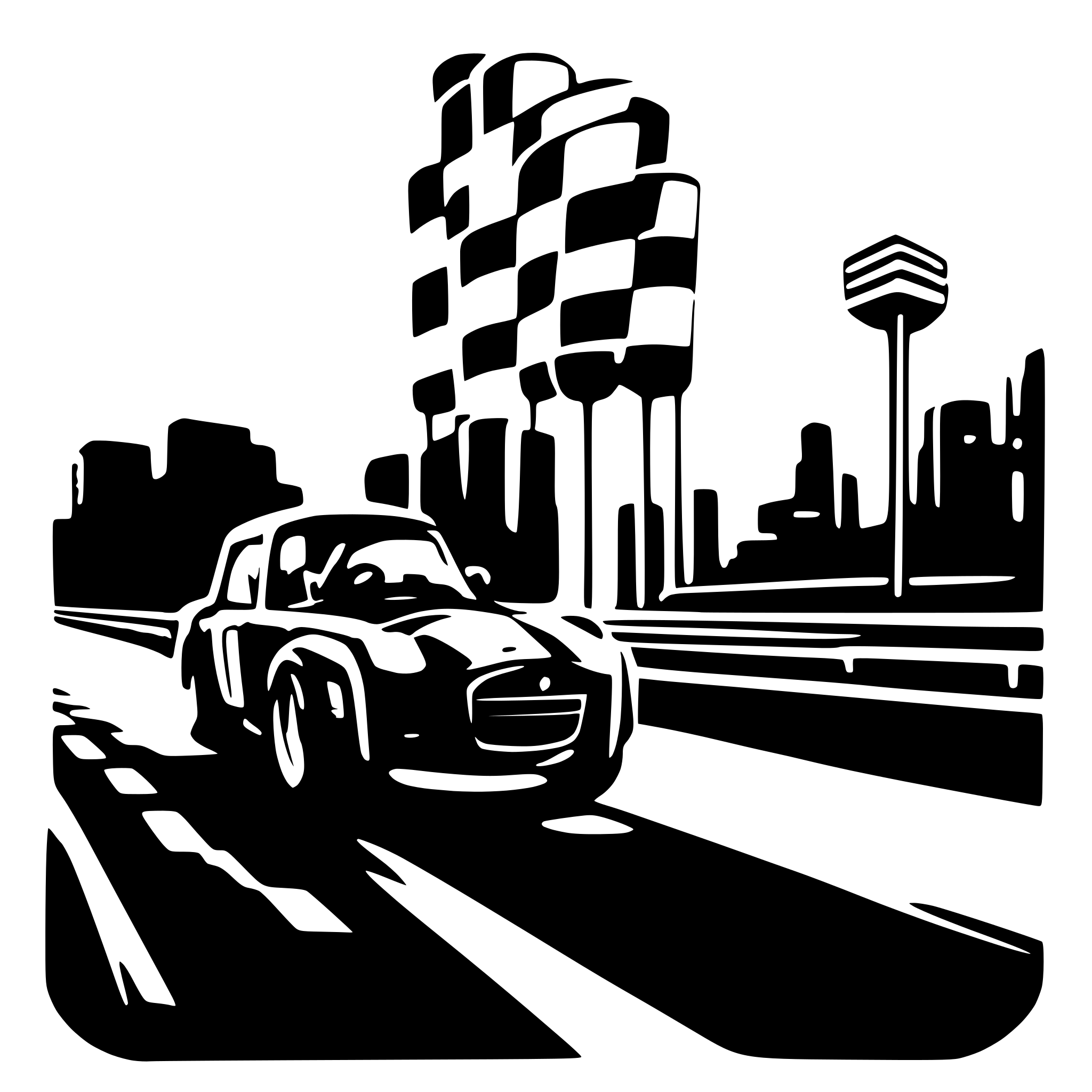 AI-generated SVG of a mini grand prix birthday invitation card