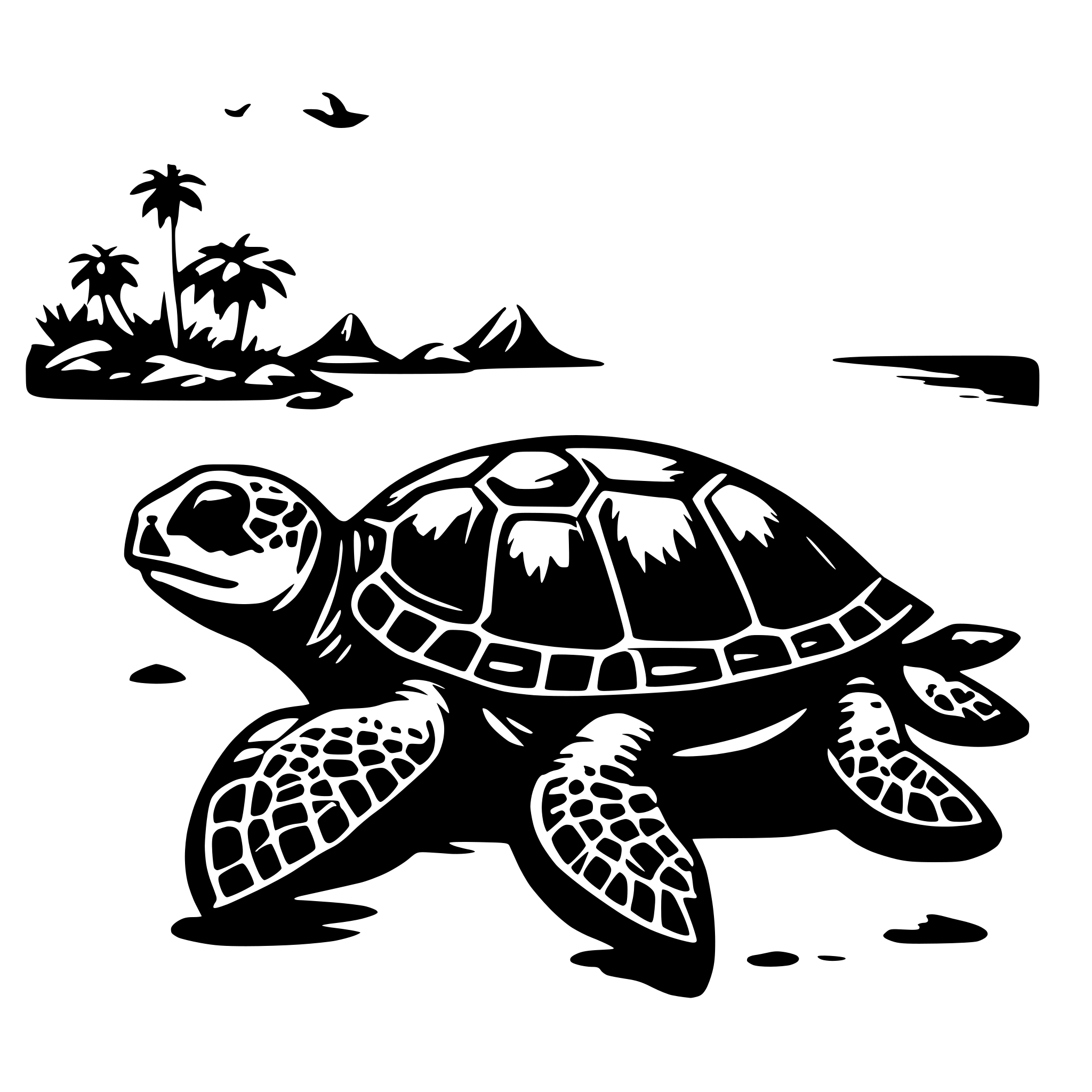 AI-generated SVG of a sea turtle in ocean