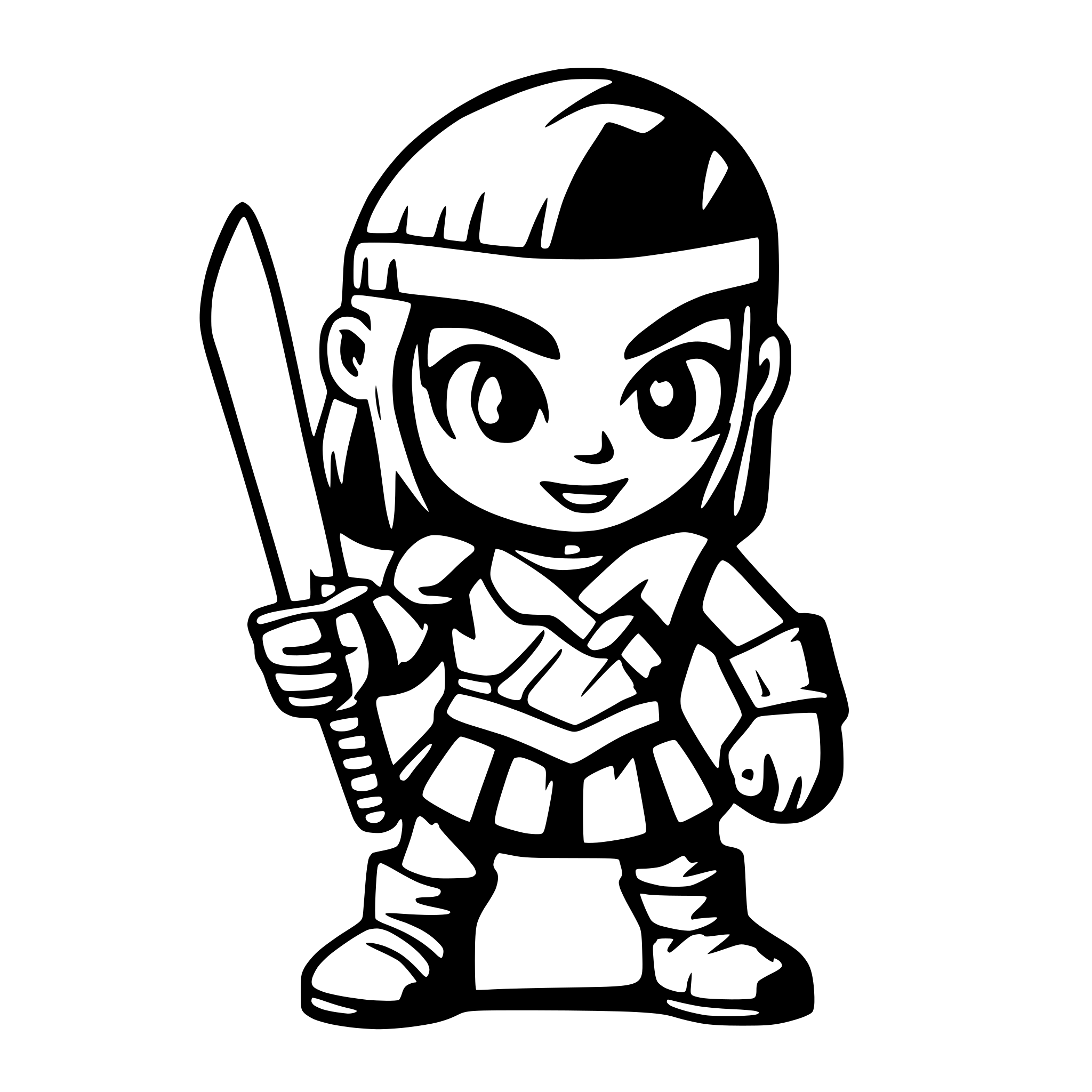 AI-generated SVG of a warrior
