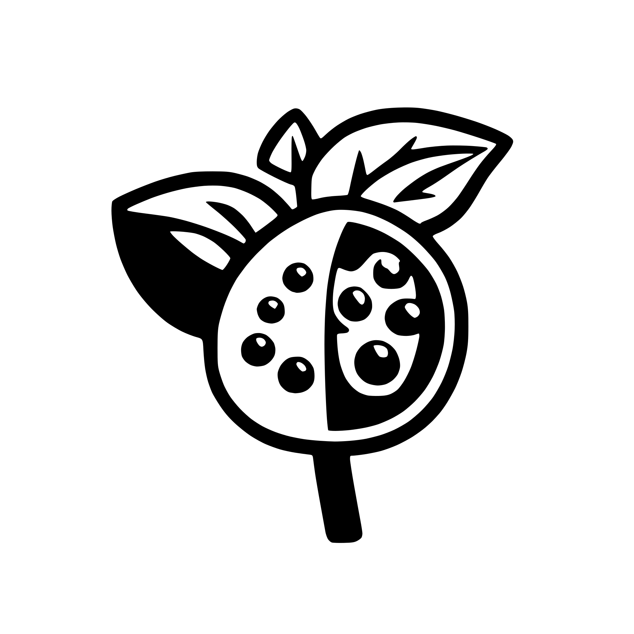AI-generated SVG of a berry on stem icon, line art only, no fill, thick outline, flat vector style, suitable for 16x16 pixels