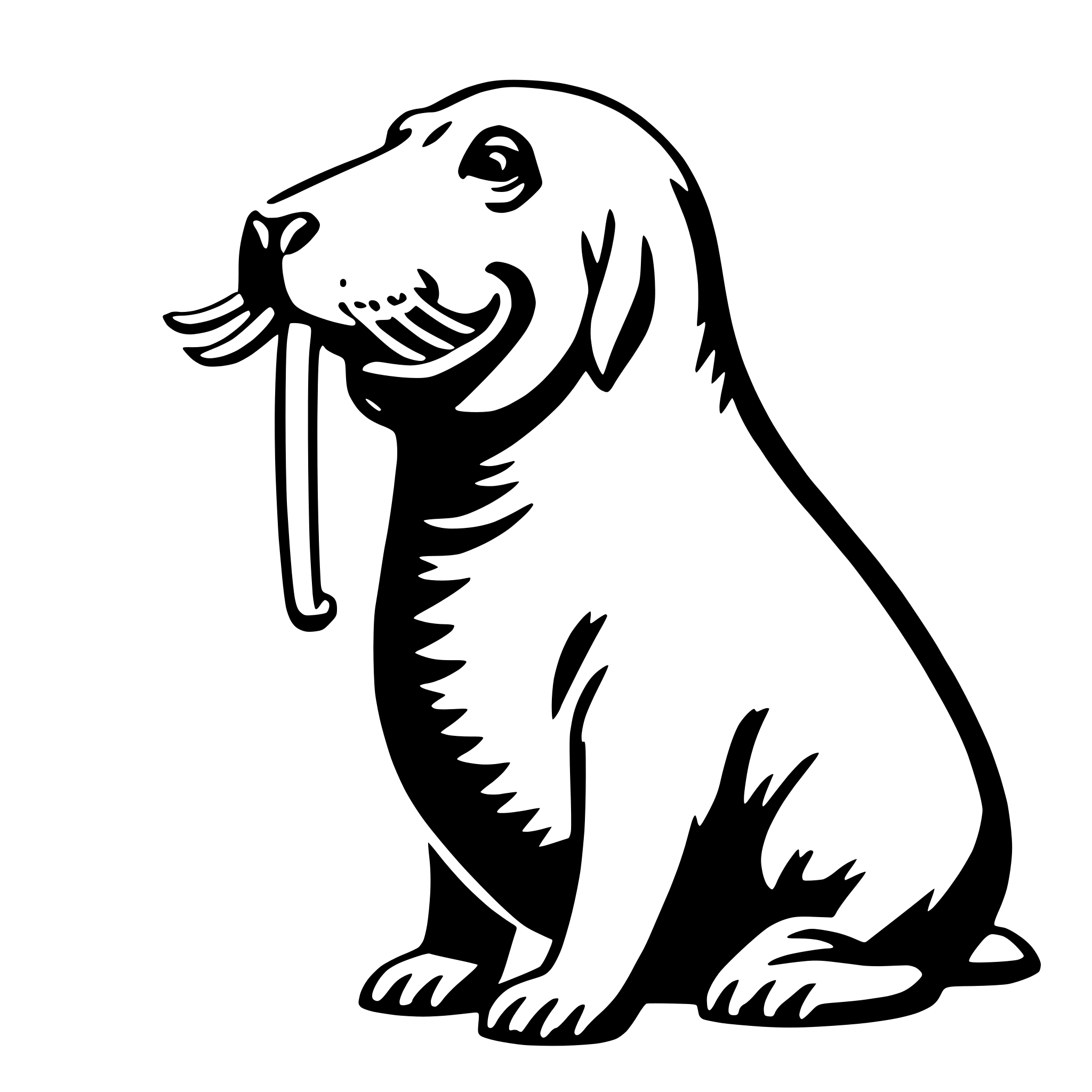AI-generated SVG of a walrus with whistle