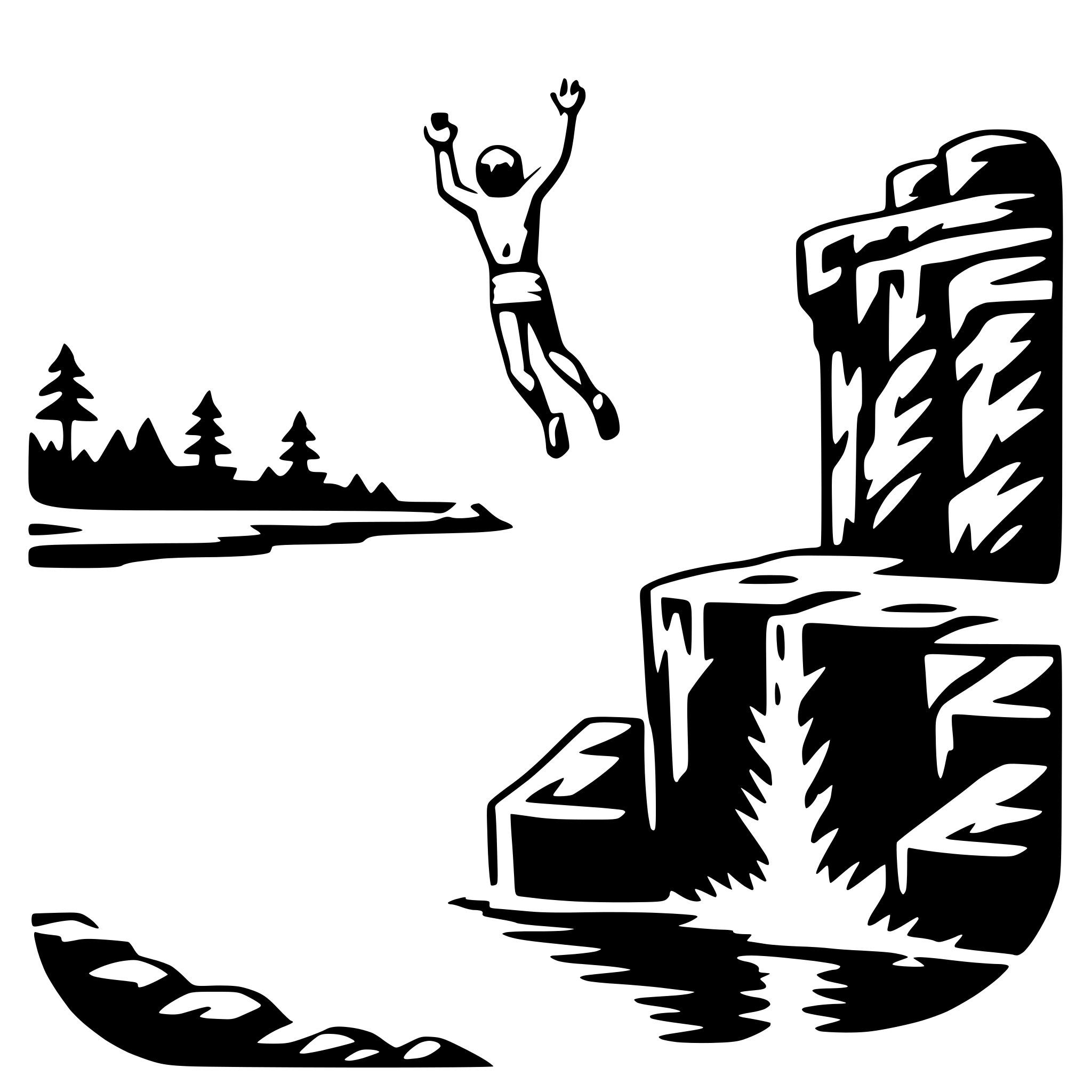 AI-generated SVG of a cliff diving into sea