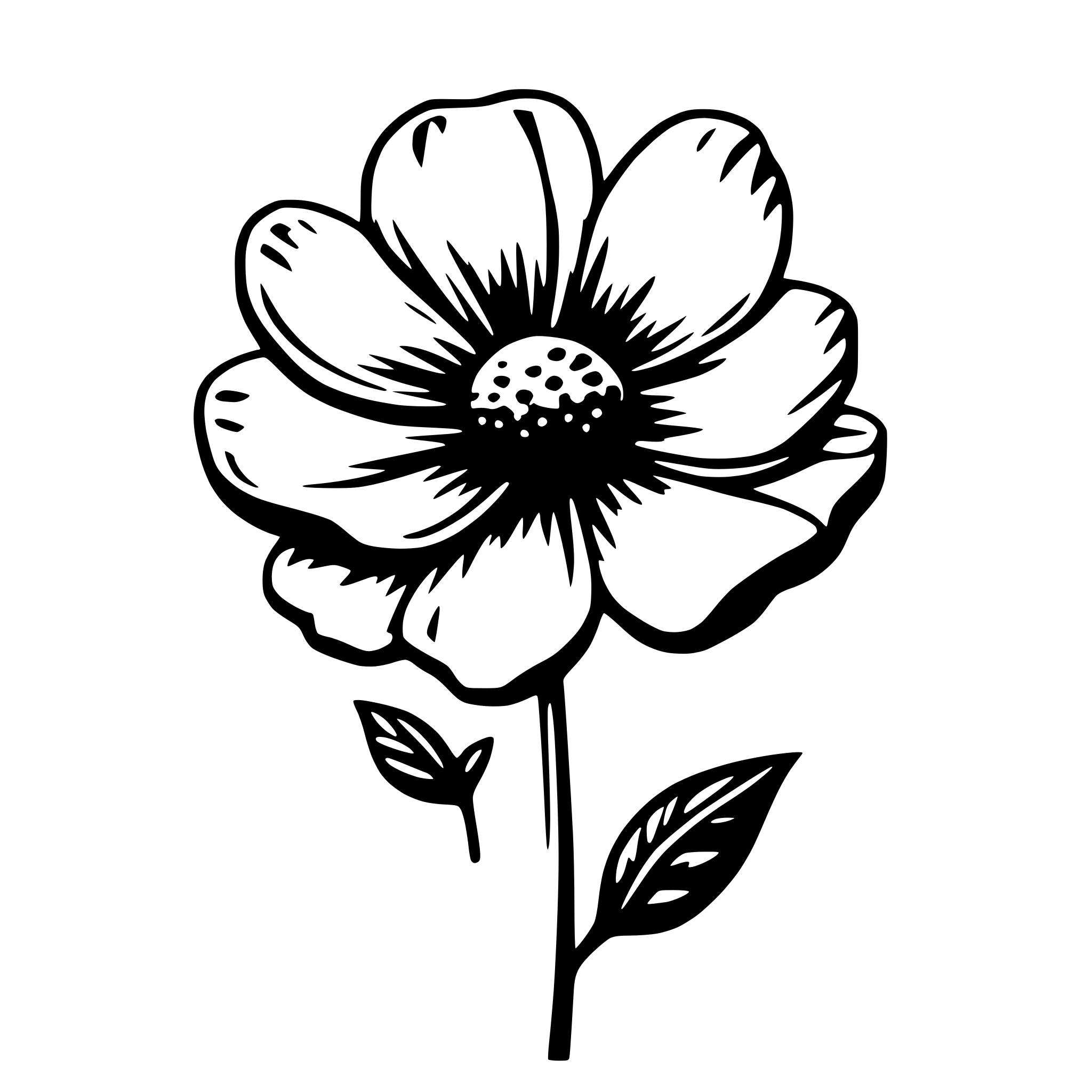 AI-generated SVG of a cosmos flower