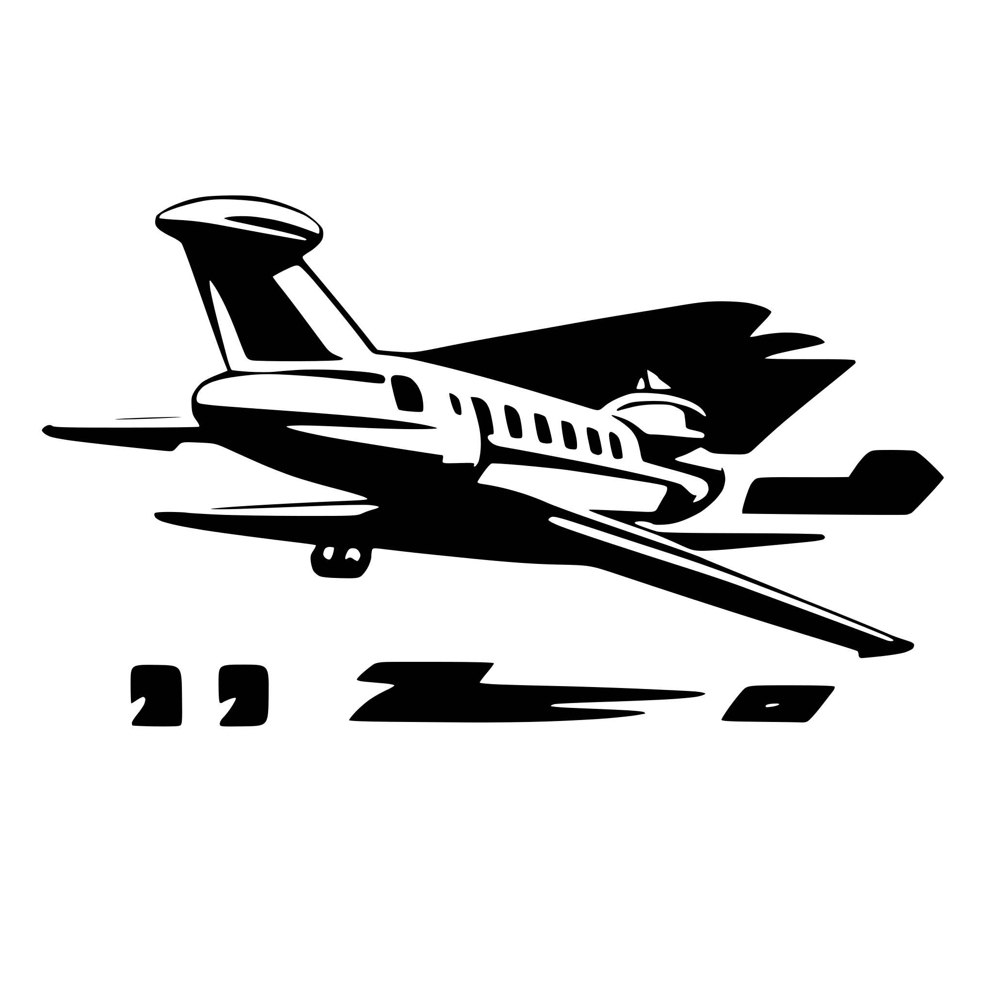 AI-generated SVG of 'private jet side view flat'