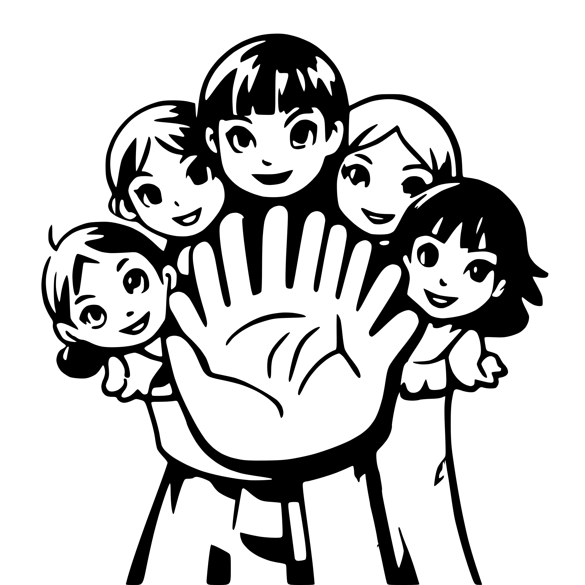 AI-generated SVG of a 12 Children holdng hands