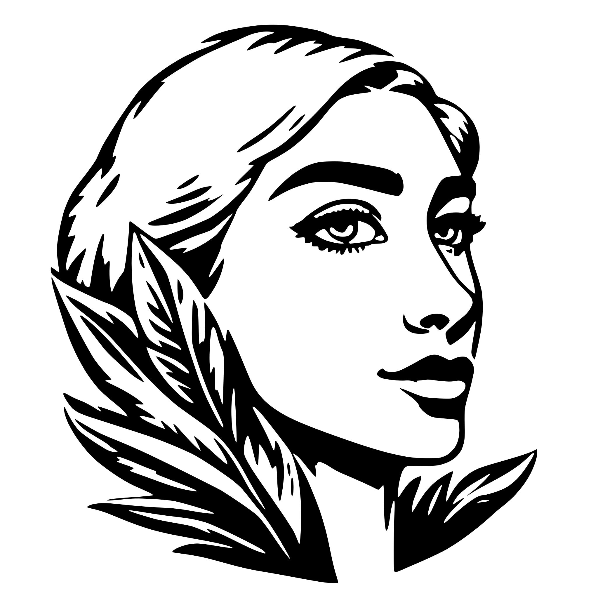 AI-generated SVG of 'bushy ayebrows'