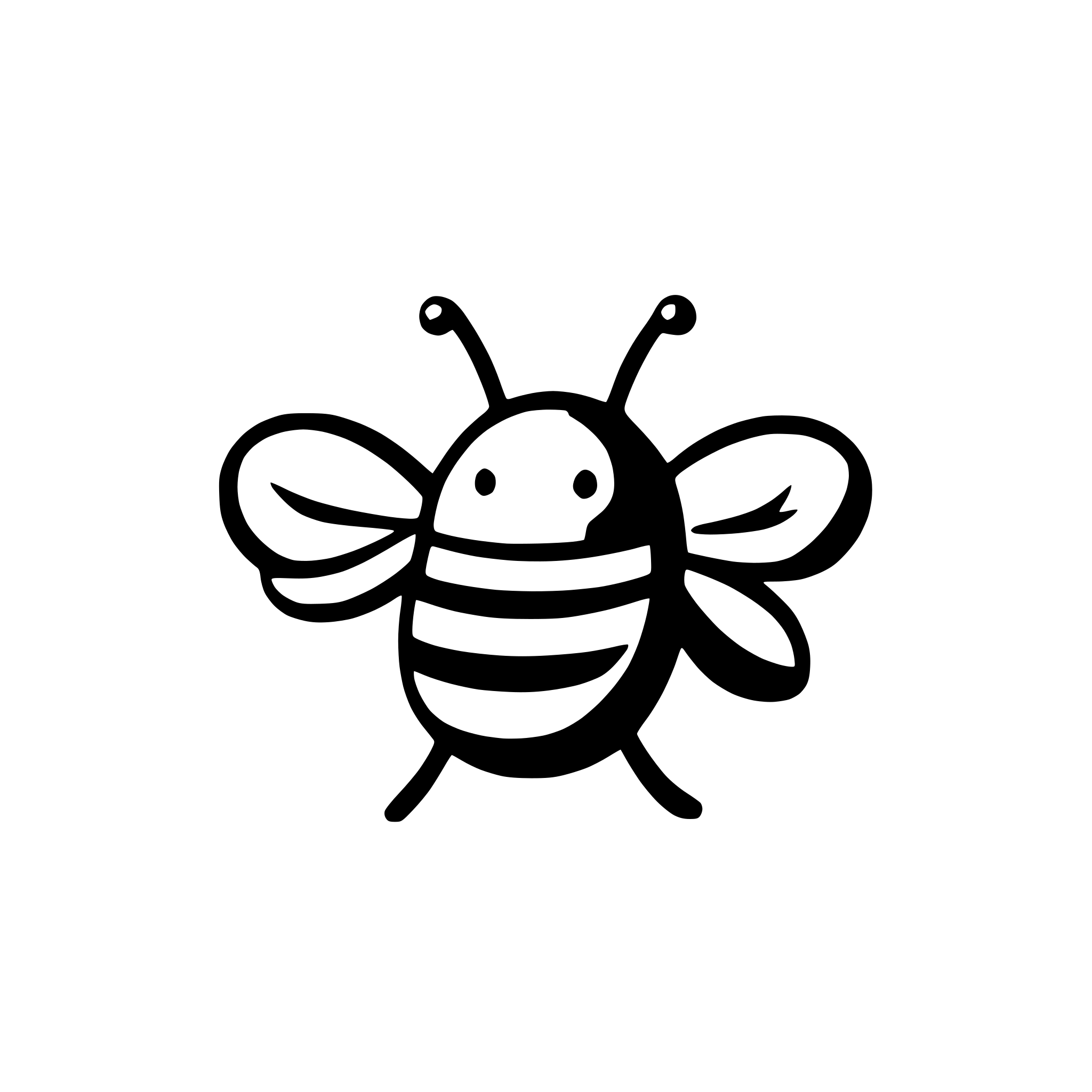 AI-generated SVG of a a very simple icon style, disarming, comforting bee