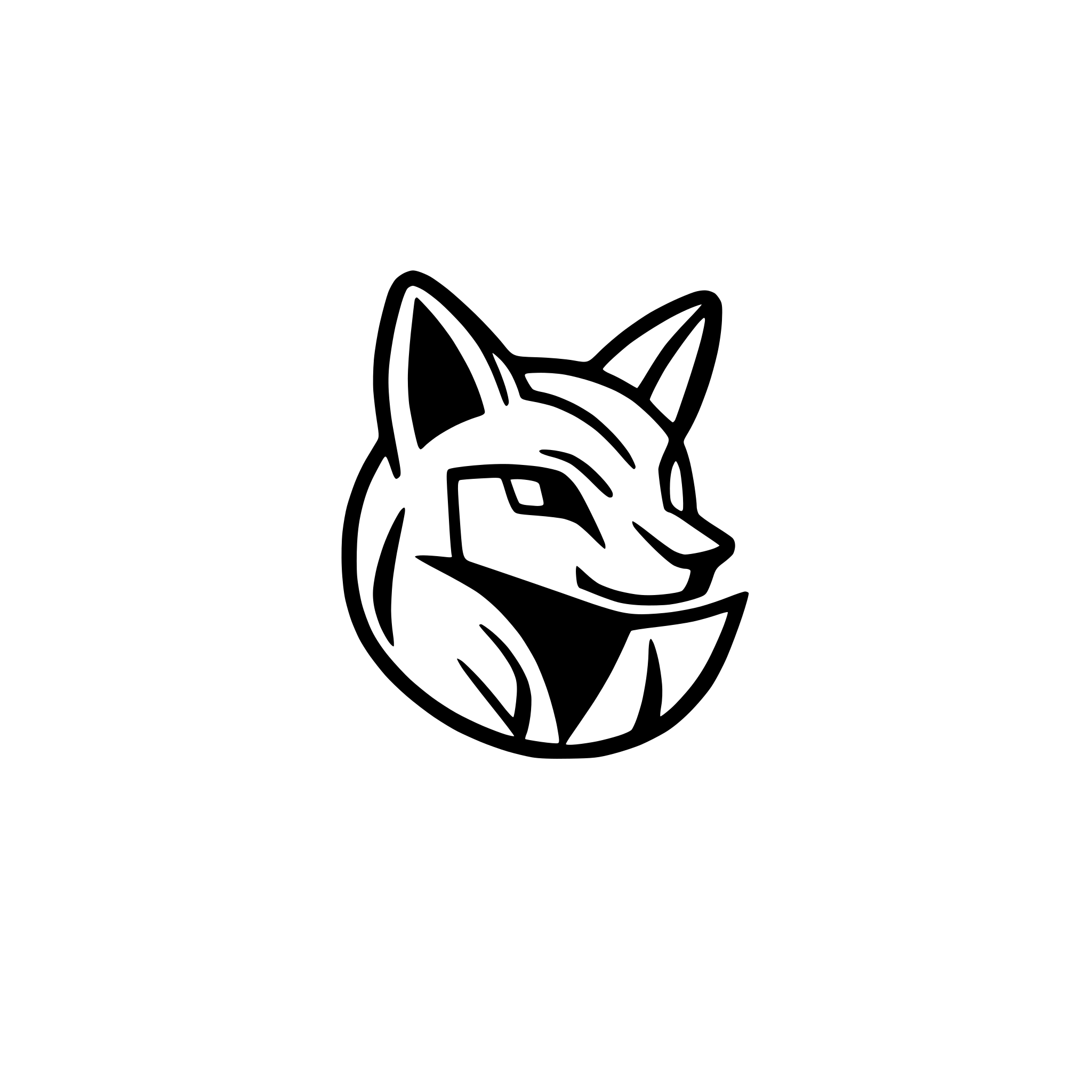 AI-generated SVG of a "A minimalistic, single-color logo featuring a fox's face. The design focuses on the fox's head, using simple geometric shapes like triangles for the ears, a small circle for the nose, and clean lines for the eyes and facial contours. The style is flat, with no gradients, shadows, or extra details. The entire logo is monochrome, using only one color (e.g., orange, black, or dark red) on a transparent or white background. The design is clean, modern, and easily recognizable, even at very small si