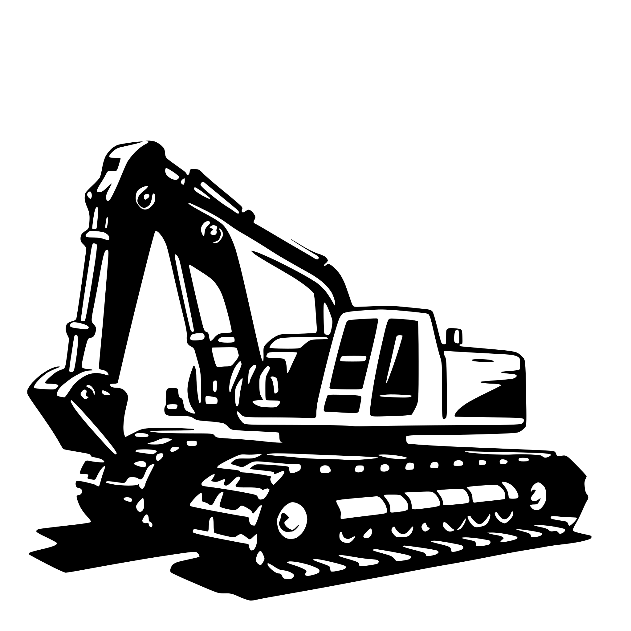 AI-generated SVG of 'excavator laser cutter'