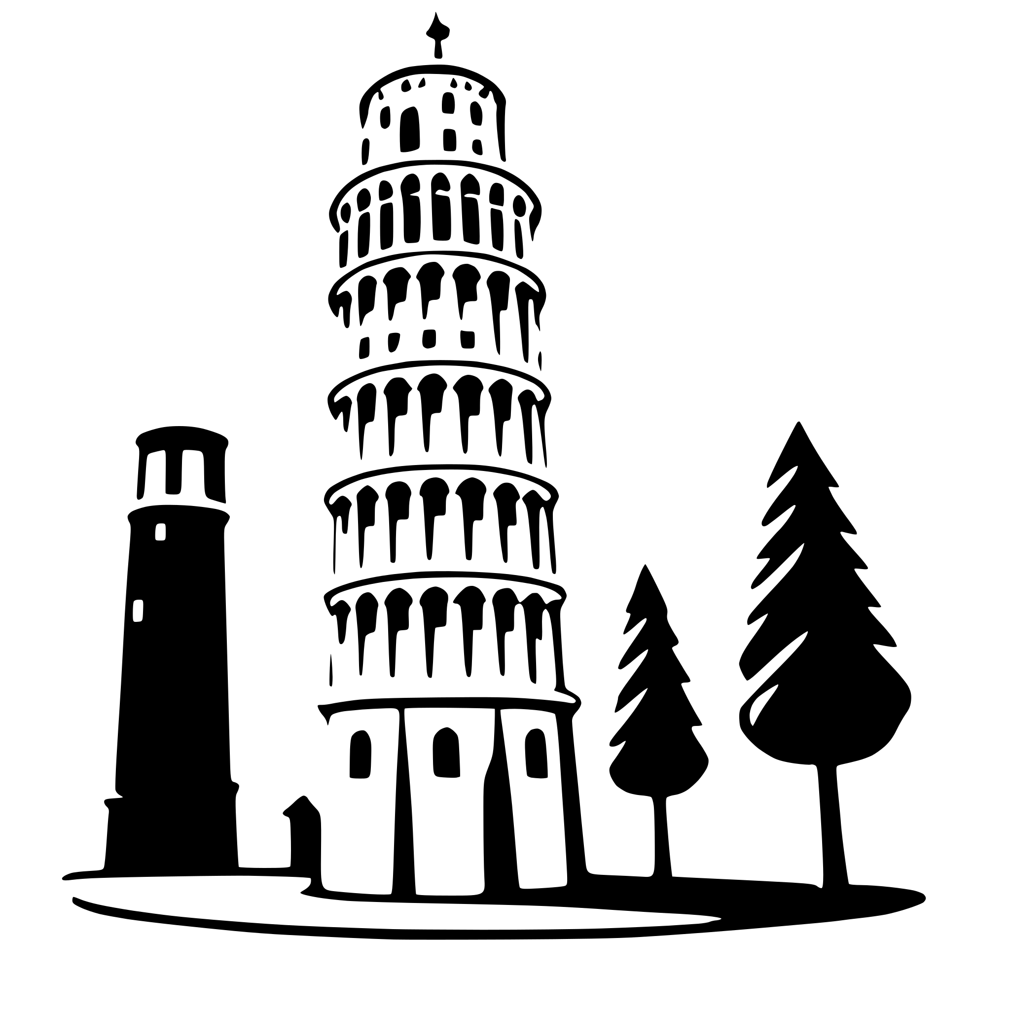 AI-generated SVG of a leaning tower of pisa