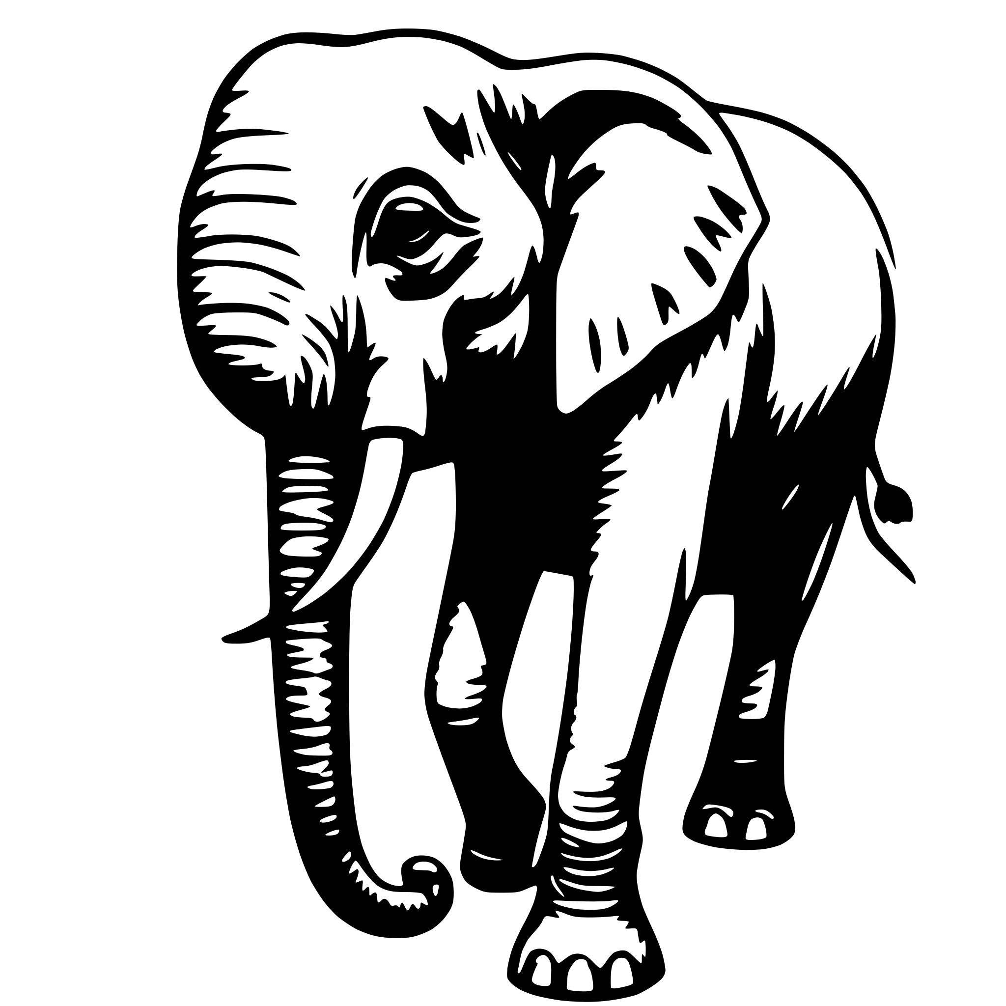 AI-generated SVG of 'elephant esquisse'