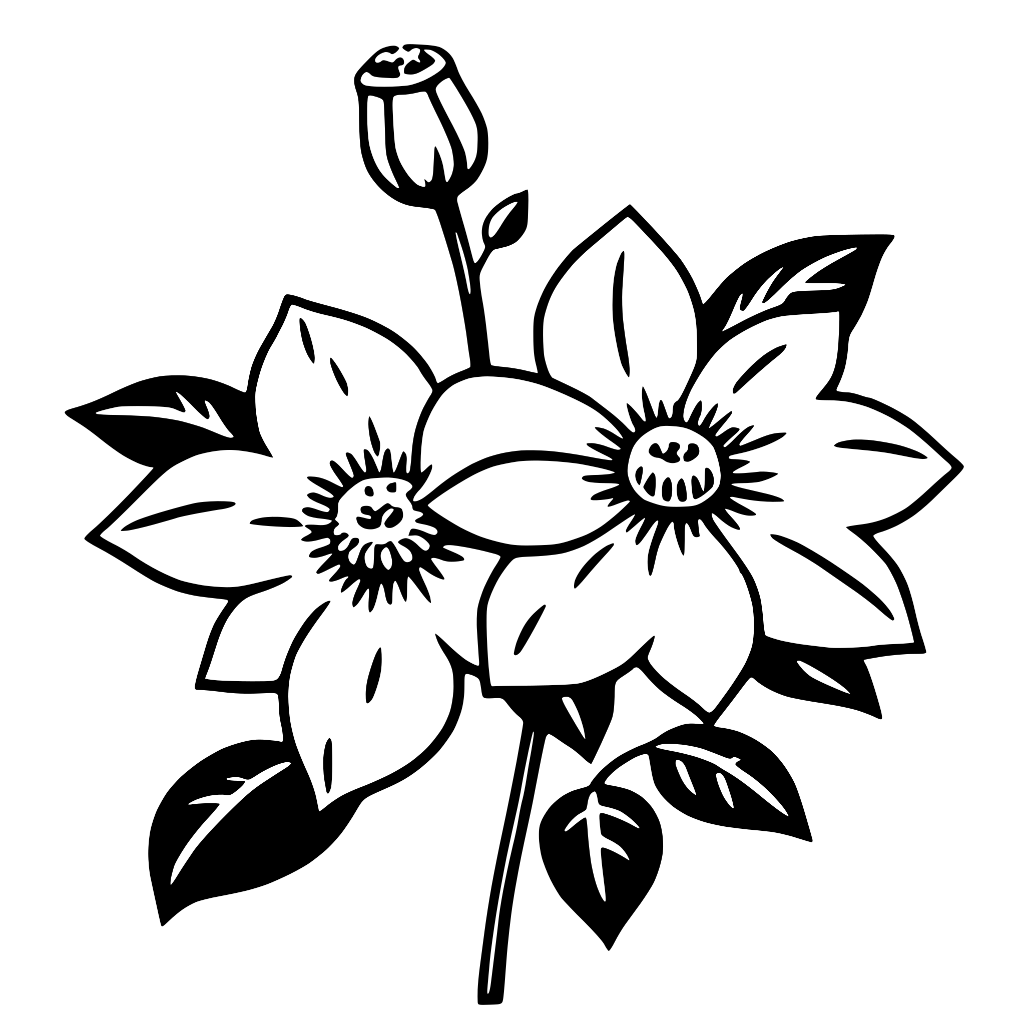 AI-generated SVG of a clematis