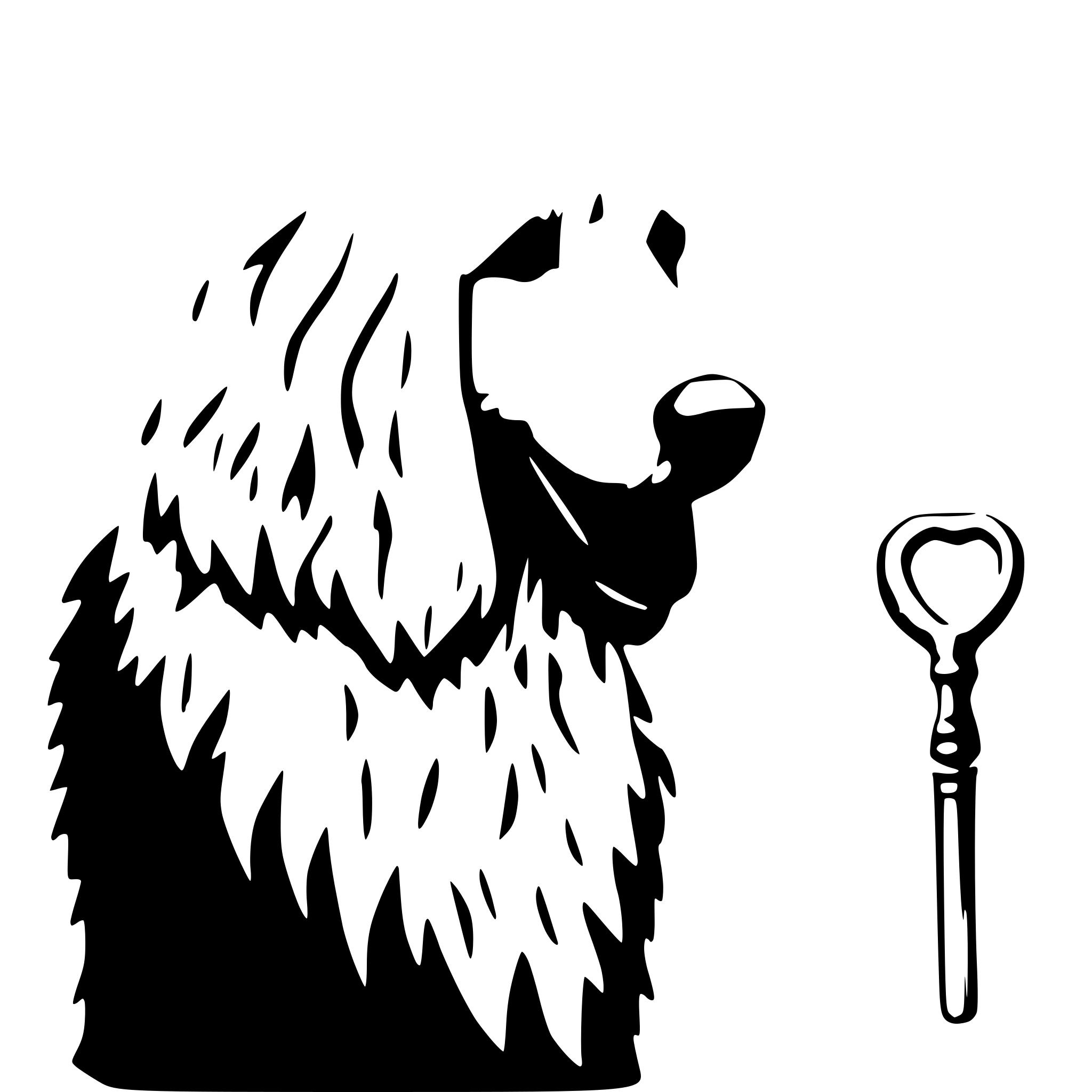 AI-generated SVG of a Komondor holding a large key
