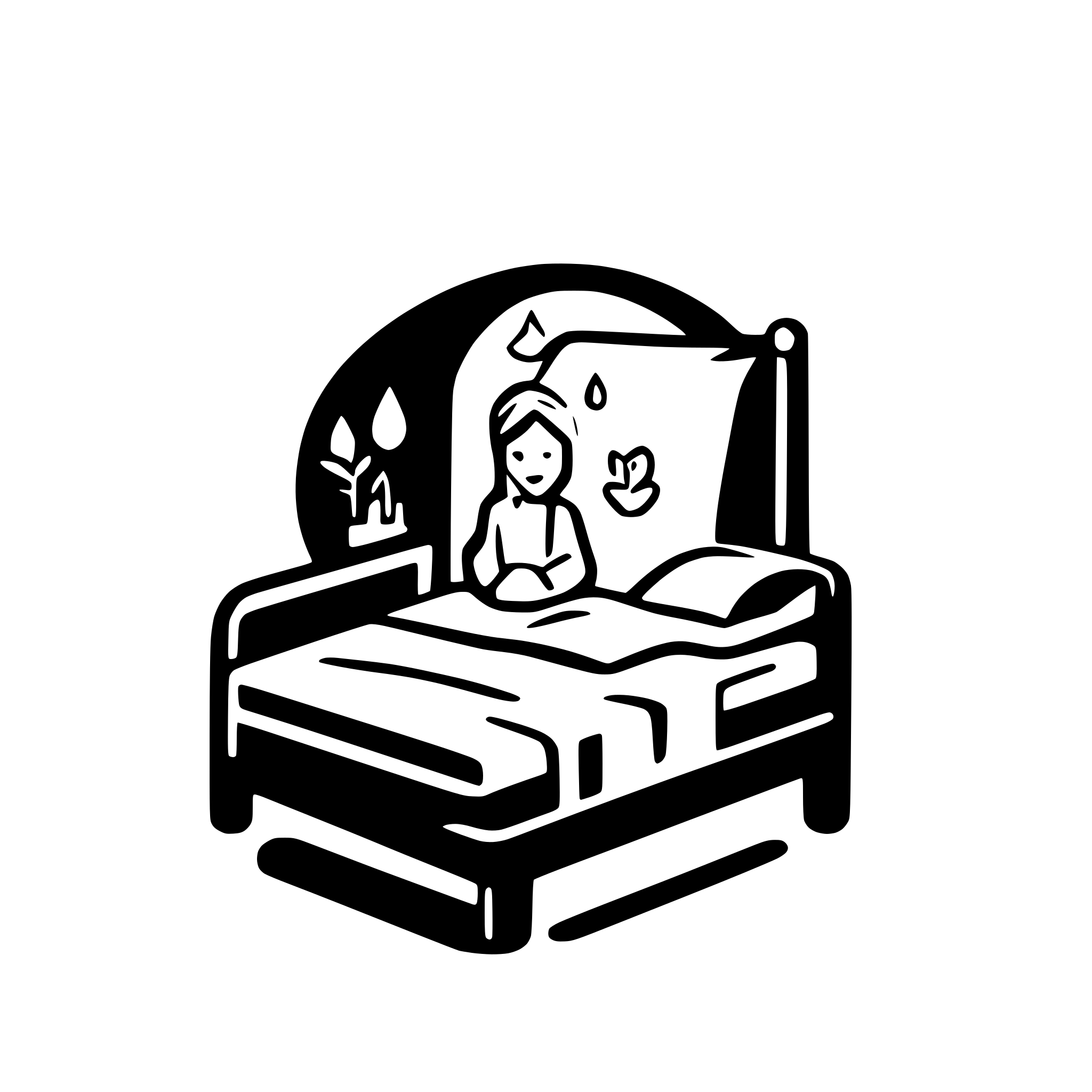 AI-generated SVG of a android launcher logo with bed and patient in it