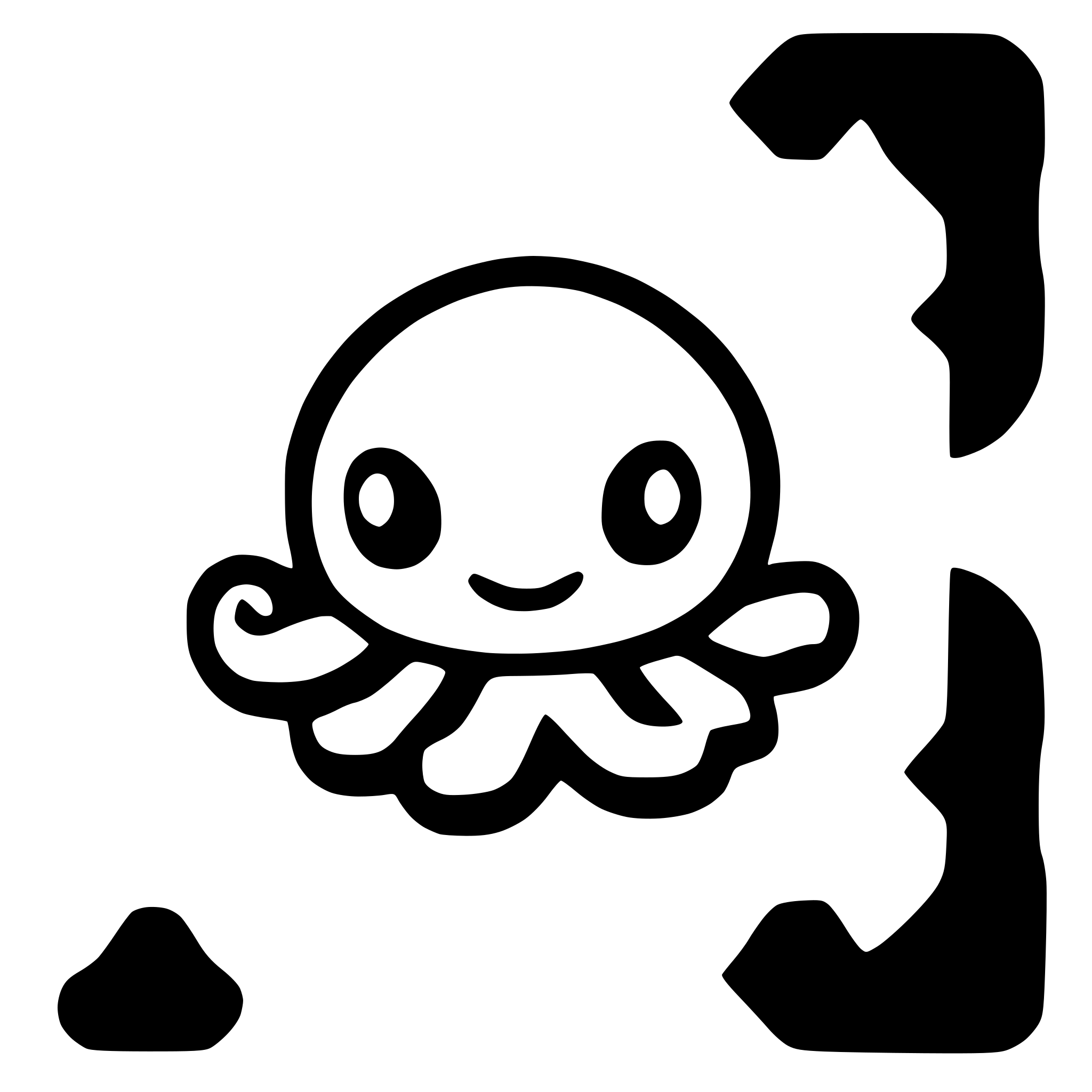 AI-generated SVG of a octopus with eyes and smile