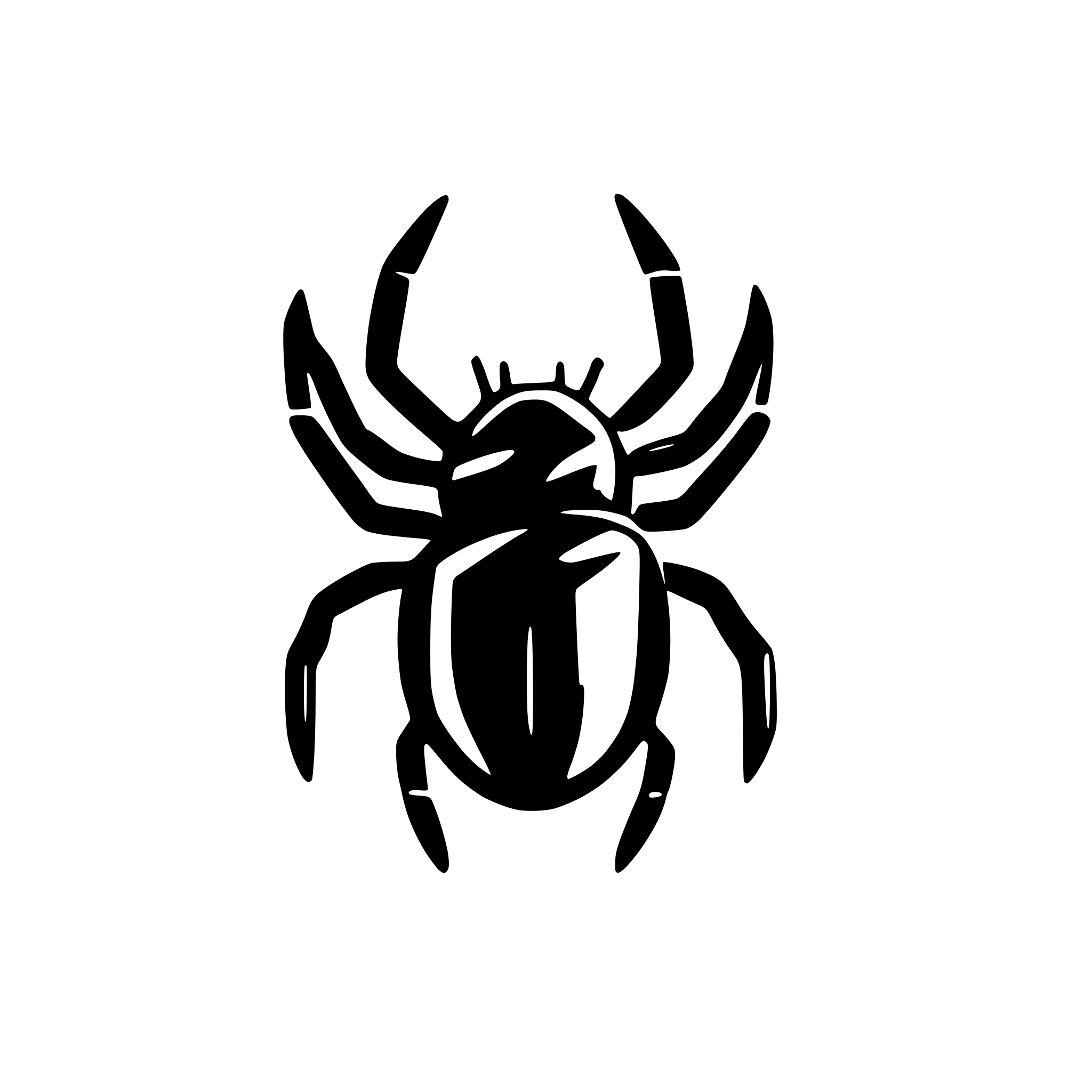 AI-generated SVG of a icon spider, anatomicly right, fully black