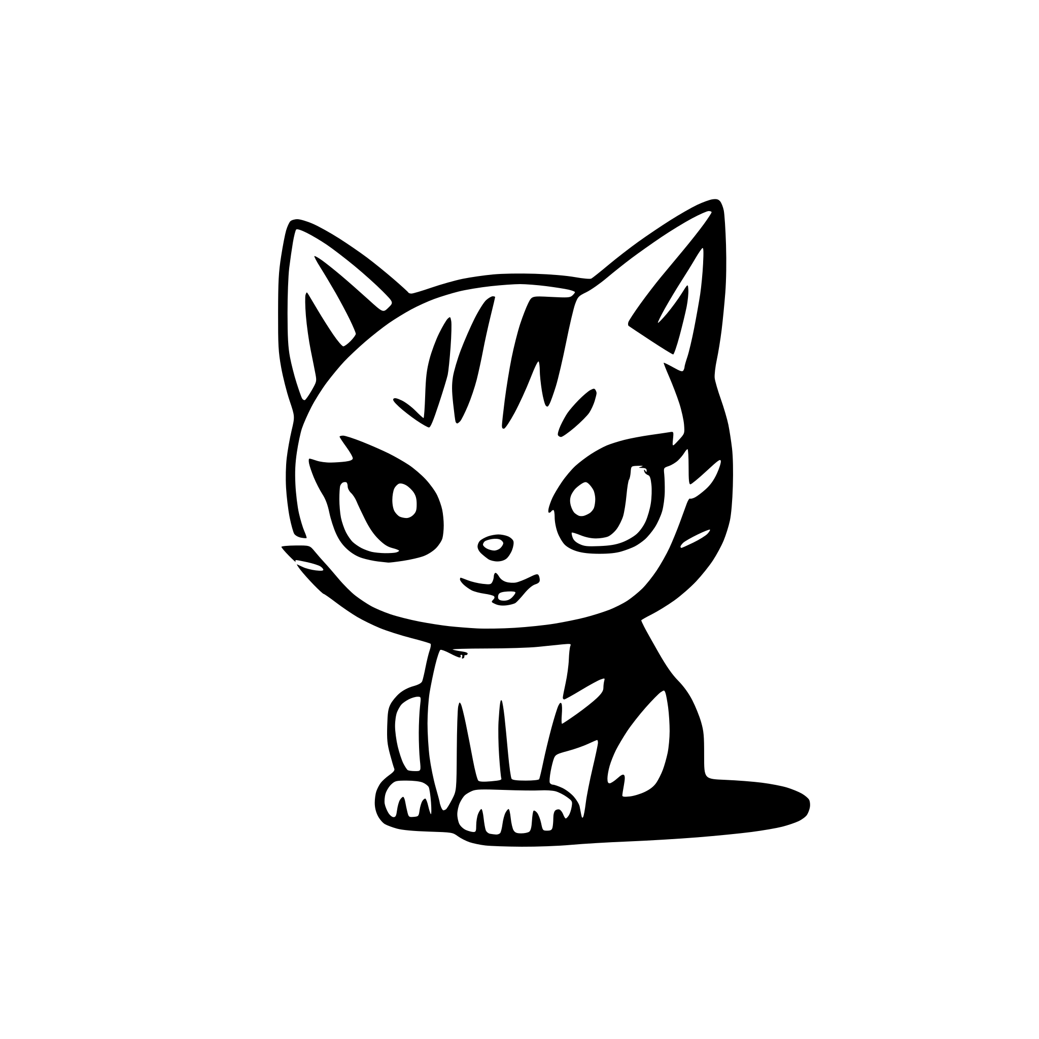 AI-generated SVG of 'cartoon cat looking sorry'