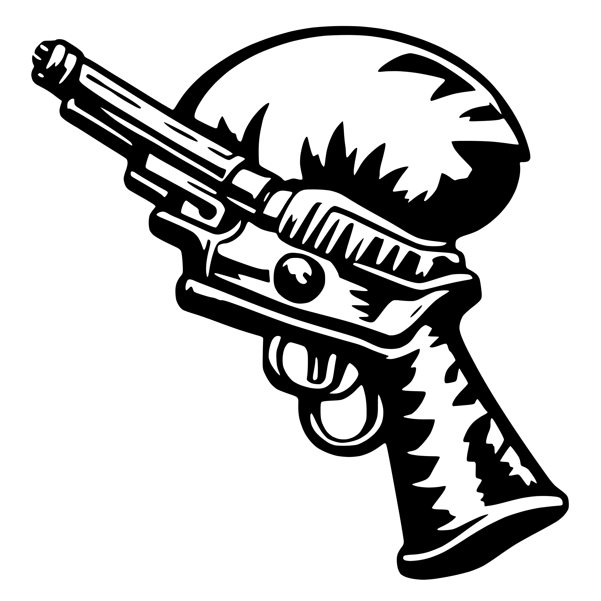 AI-generated SVG of a alien gun