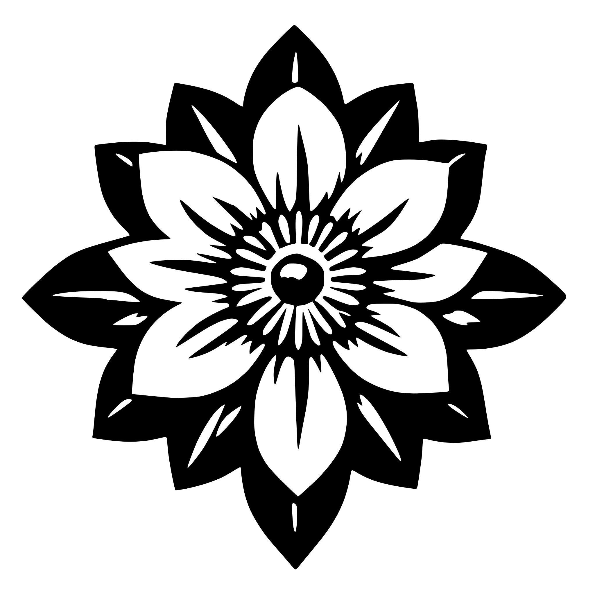 AI-generated SVG of 'Symmetrical minimalistic flower'