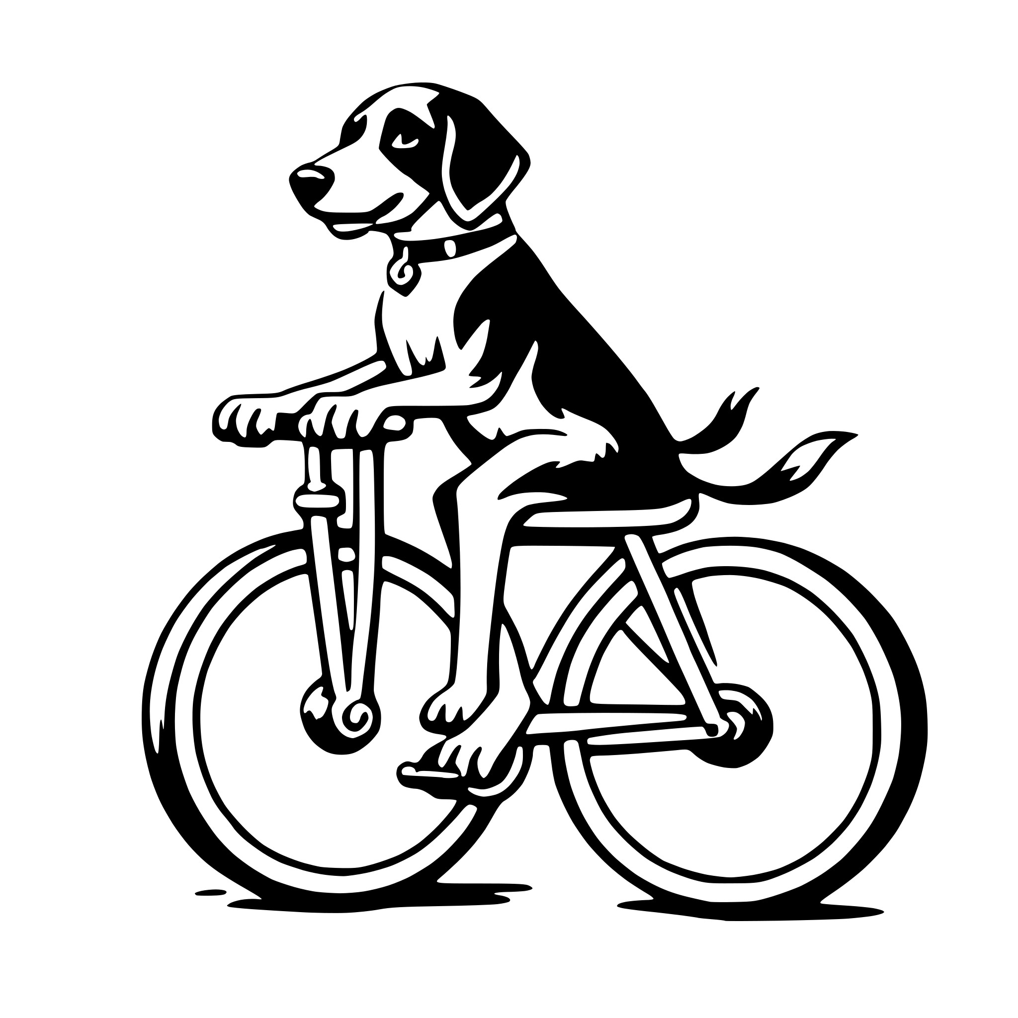 AI-generated SVG of a dog on bicycle