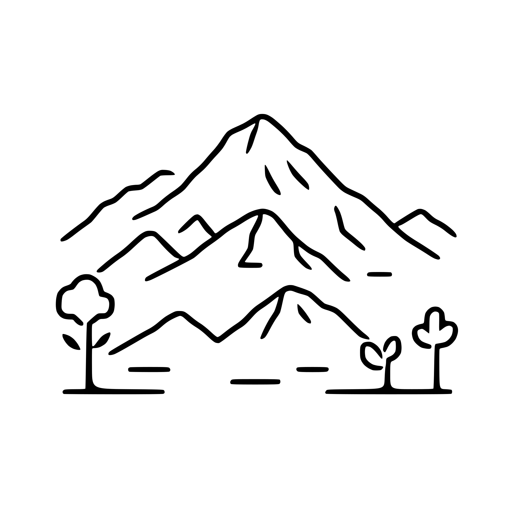 AI-generated SVG of a mountain range, icon-based style, clean lines