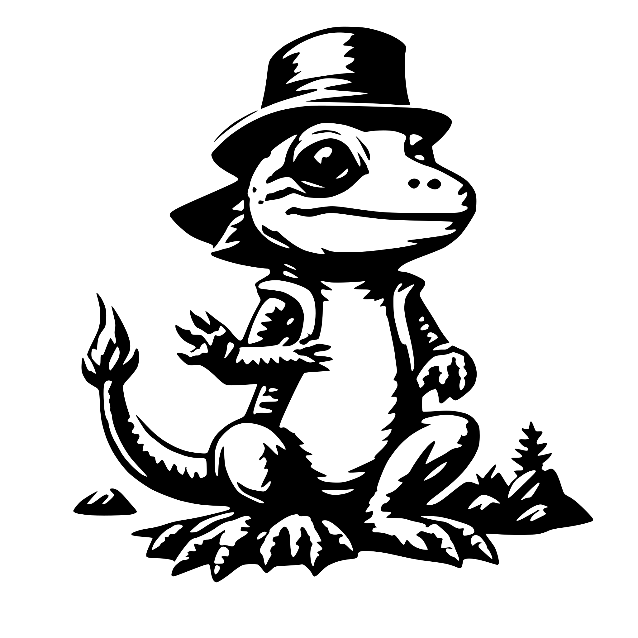 AI-generated SVG of 'cute lizard wizard'