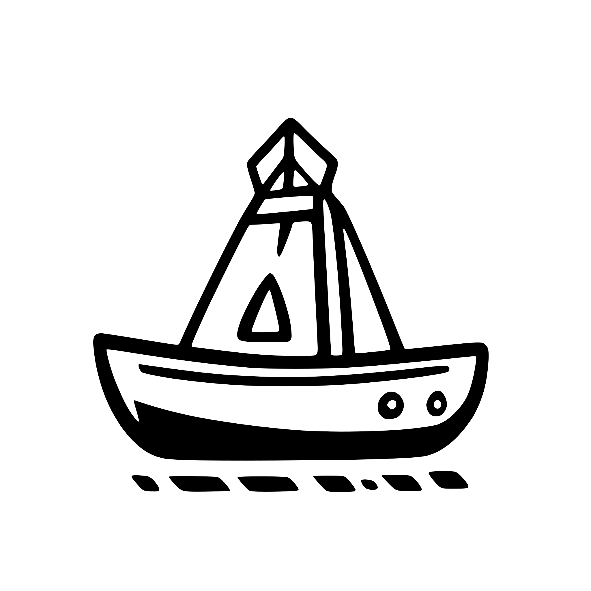 AI-generated SVG of a boat in river. make like an icon. for travel activity category . outlined svg.dont fill