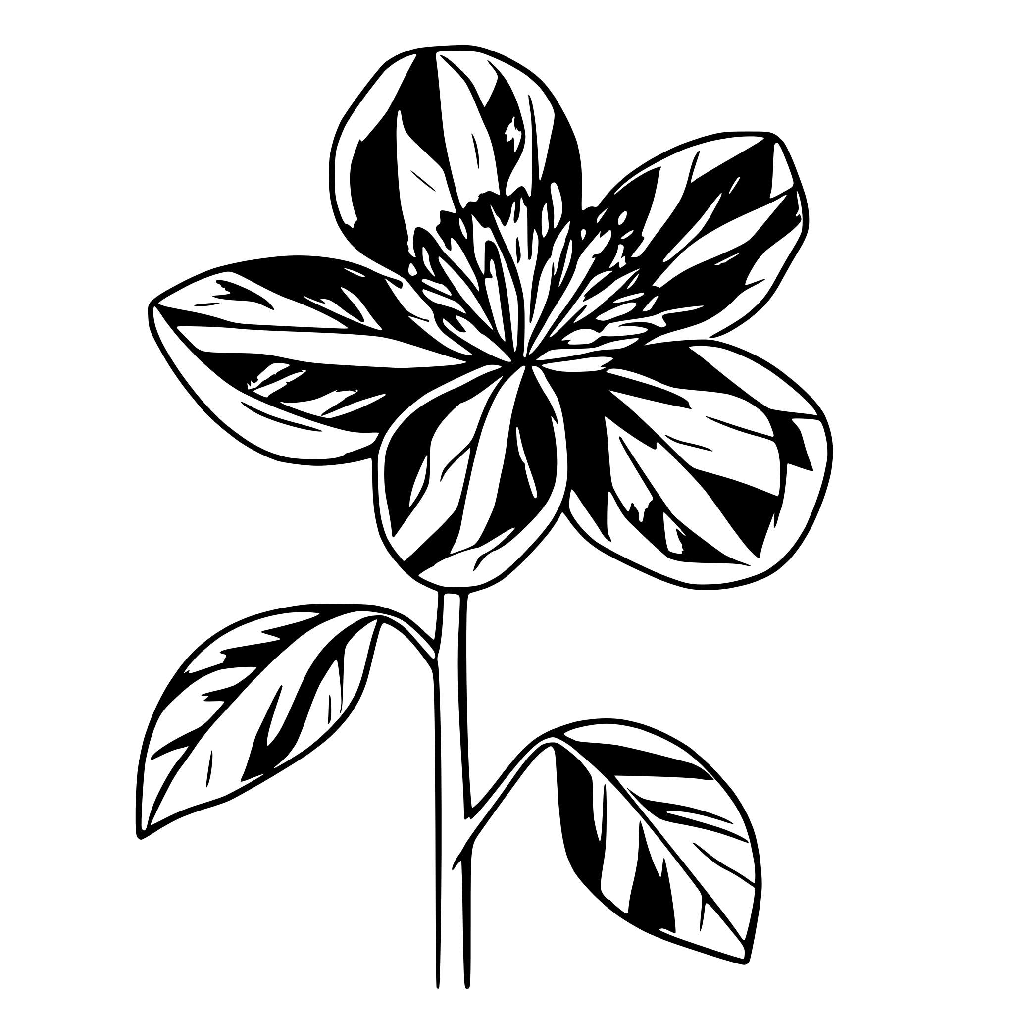 AI-generated SVG of a Clematis one flower purple