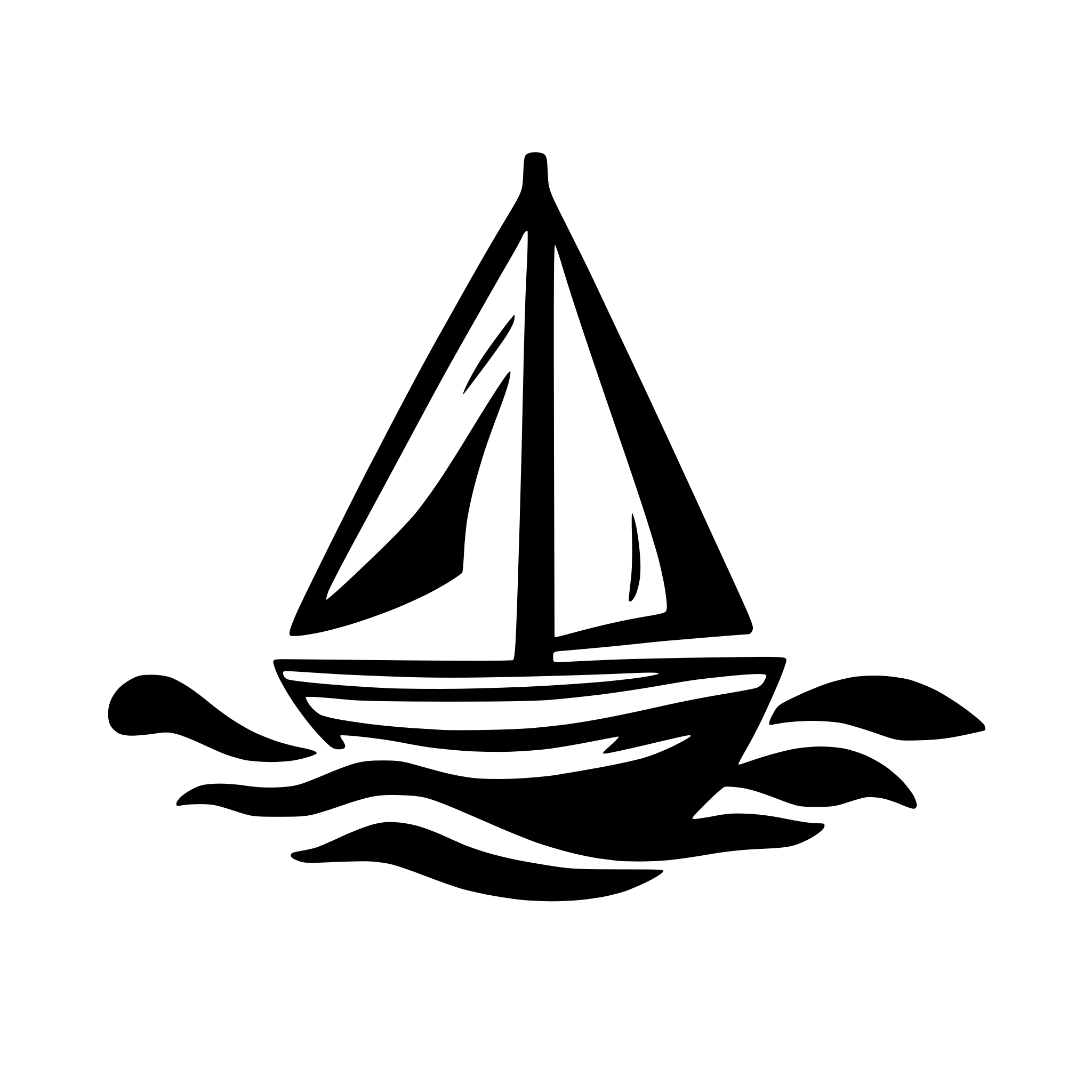 AI-generated SVG of 'stylized sailboat on waves'