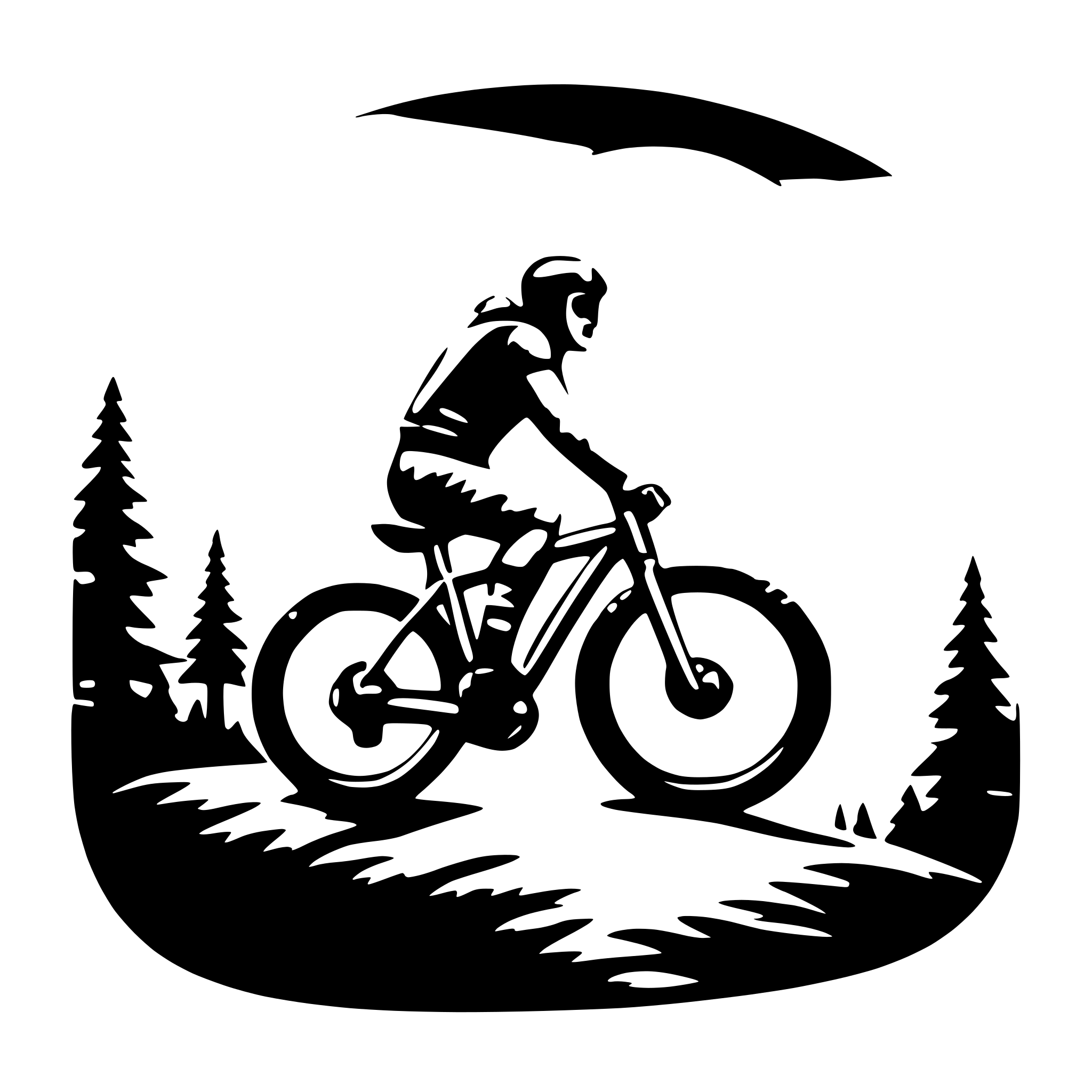 AI-generated SVG of a mountainbike in front of the moon
