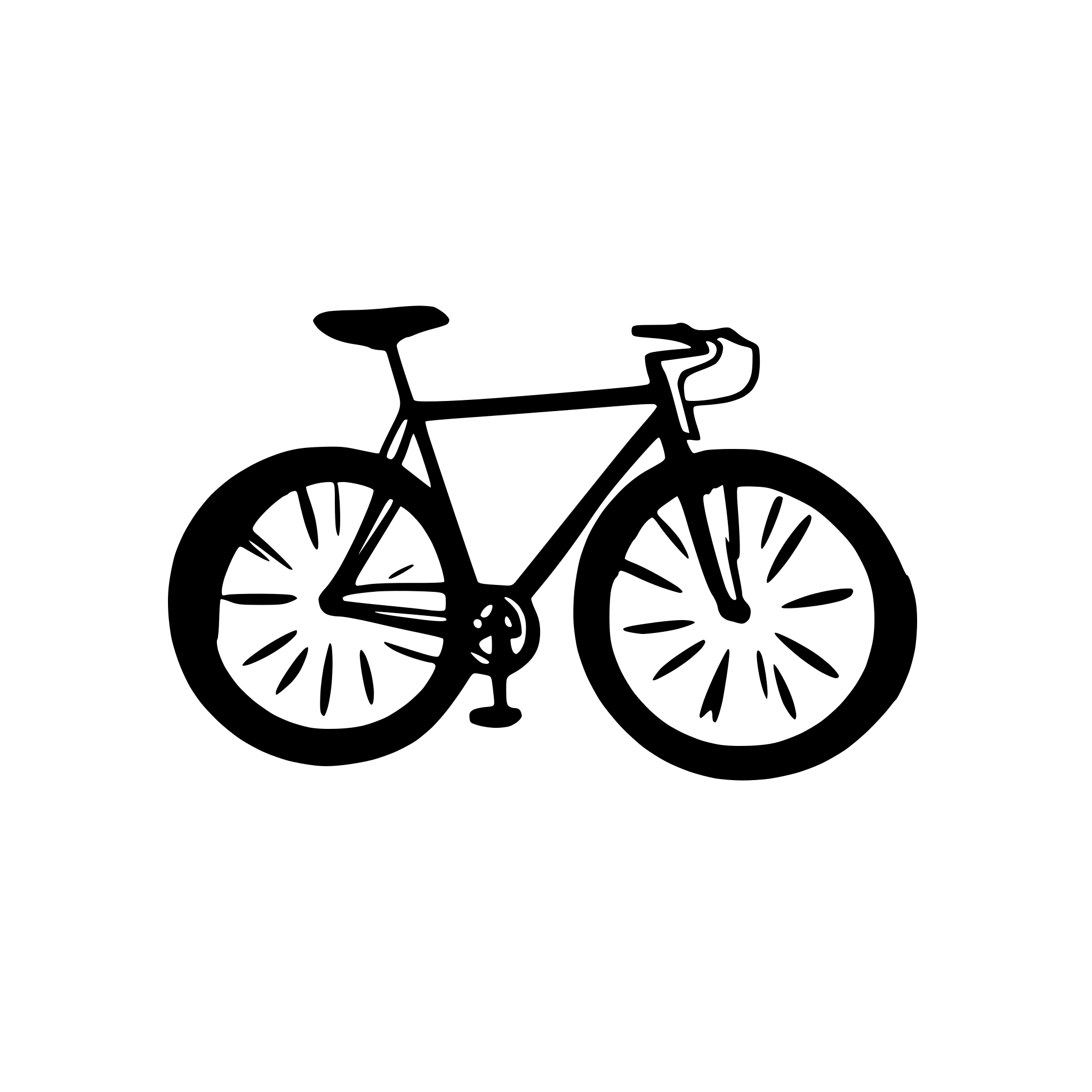 AI-generated SVG of a a bicycle silhouette vector with a white background