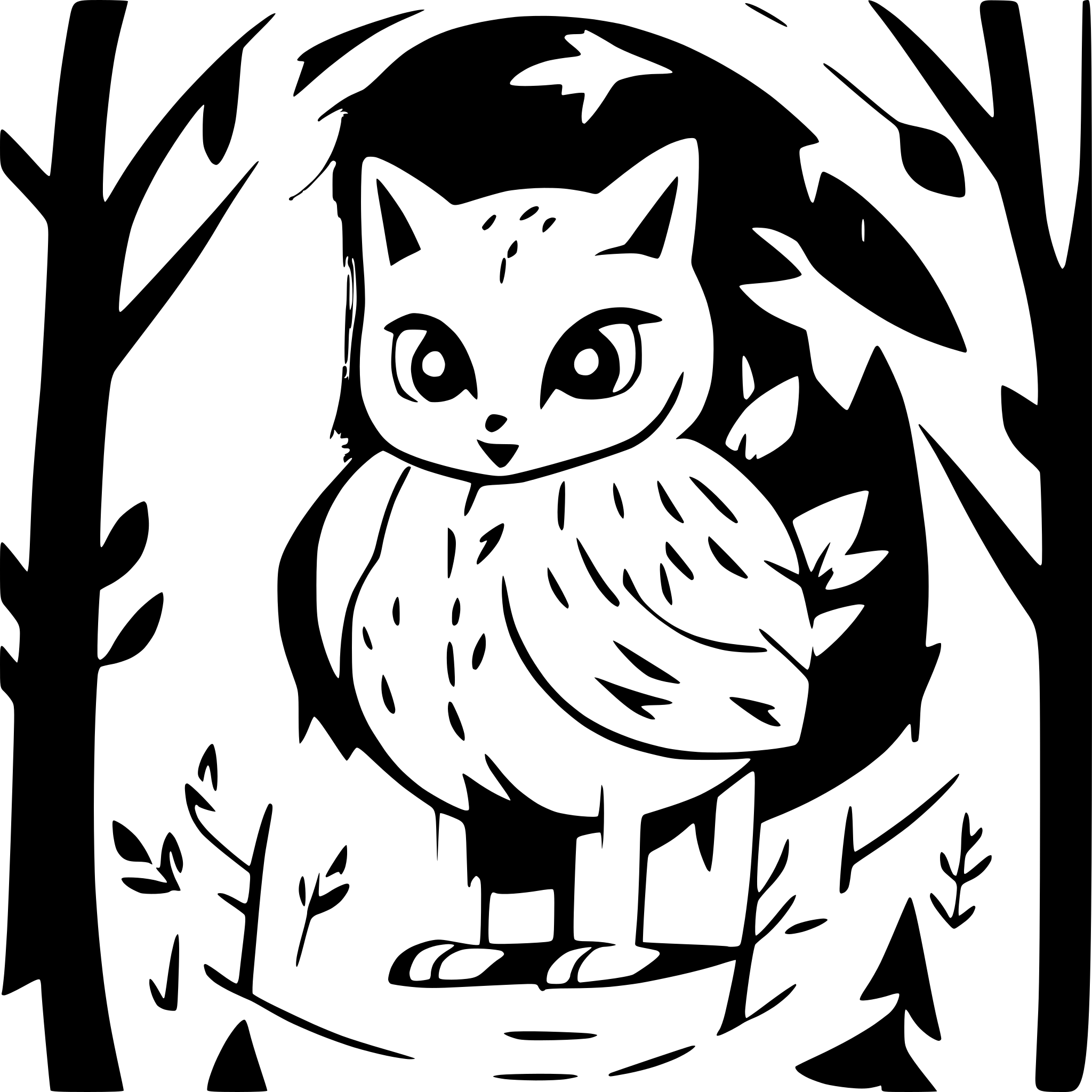 AI-generated SVG of a An owl, a mouse and a fox in a winter forest AI-generated SVG of a An owl, a mouse and a fox in a winter forest