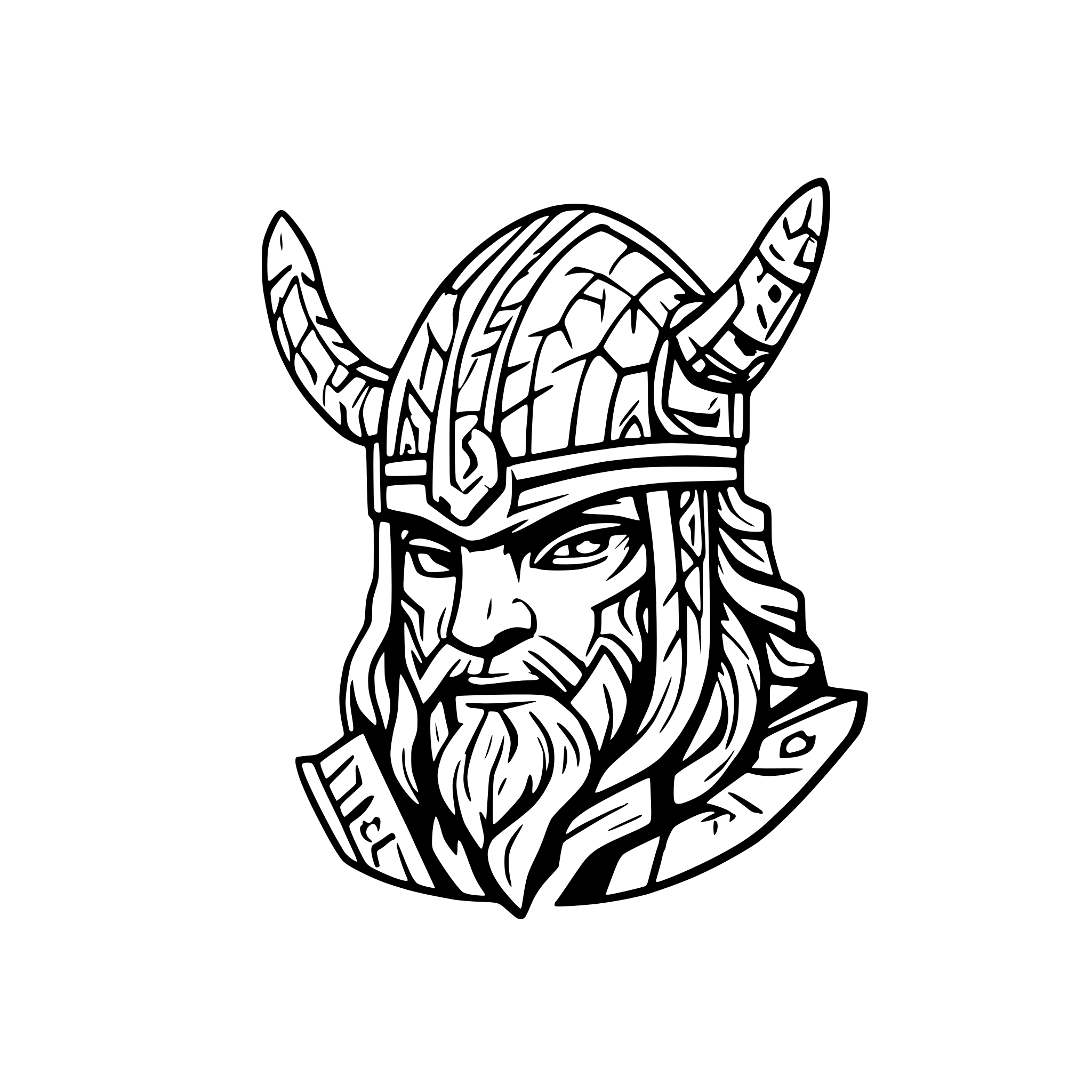 AI-generated SVG of a viking head with helmet facing forward
