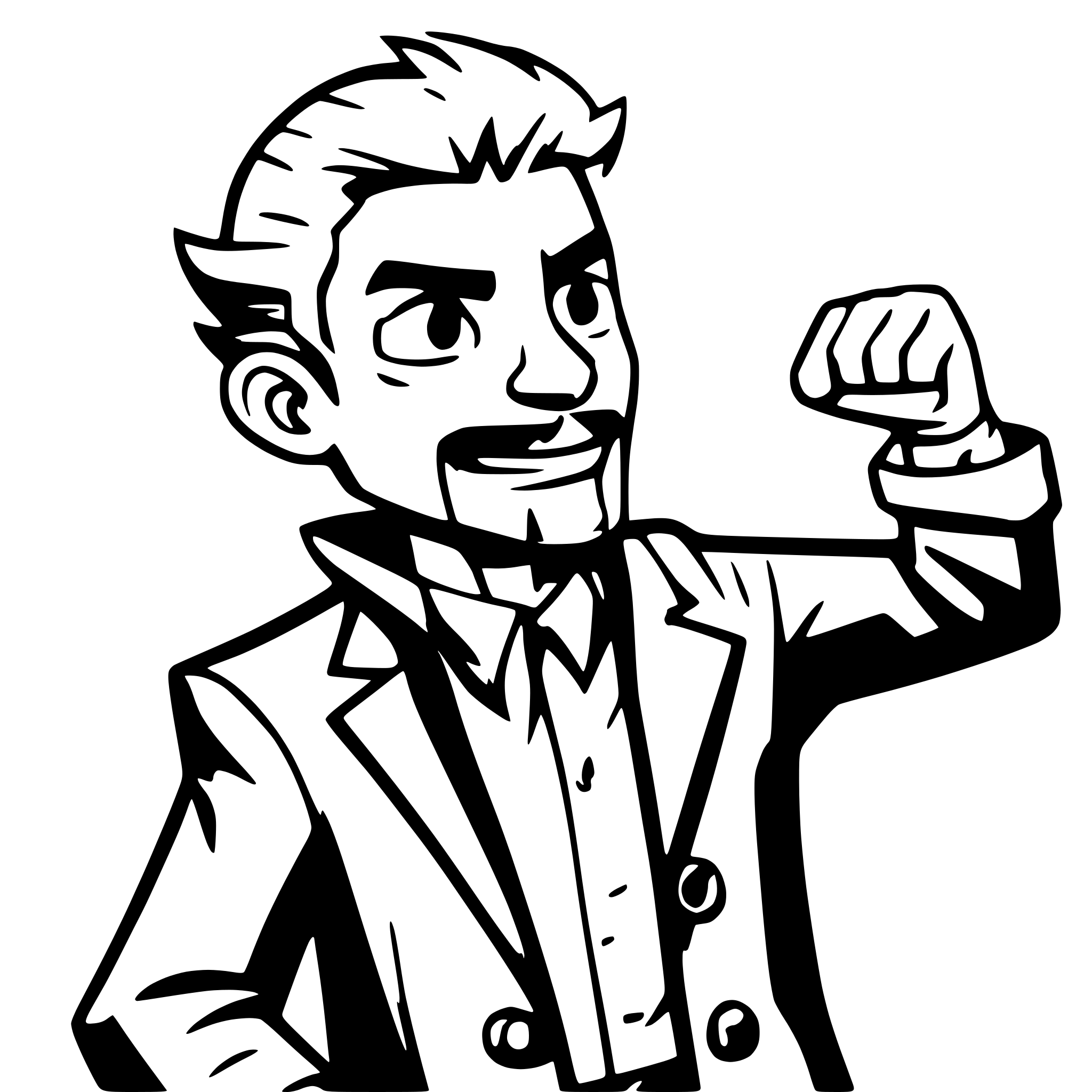 AI-generated SVG of 'aggressively ranting man'