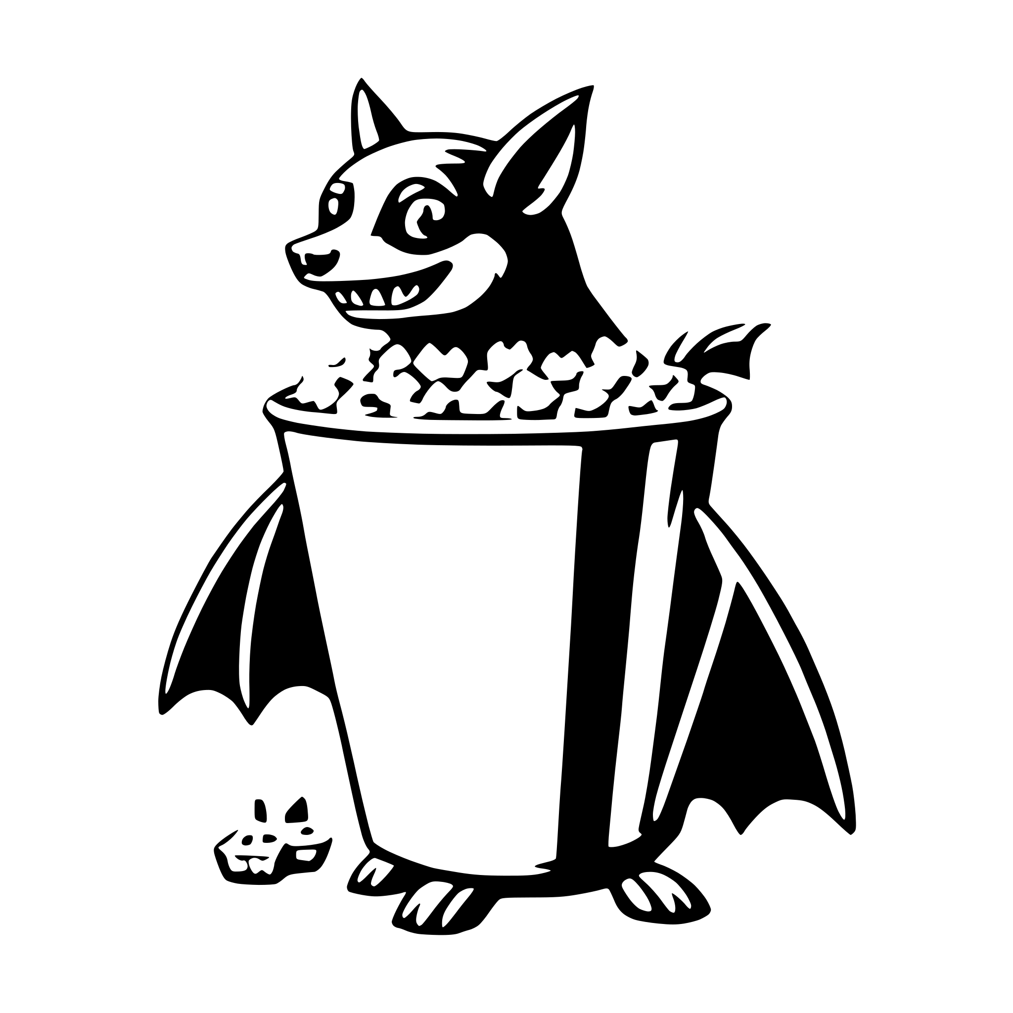 AI-generated SVG of 'bat with popcorn'