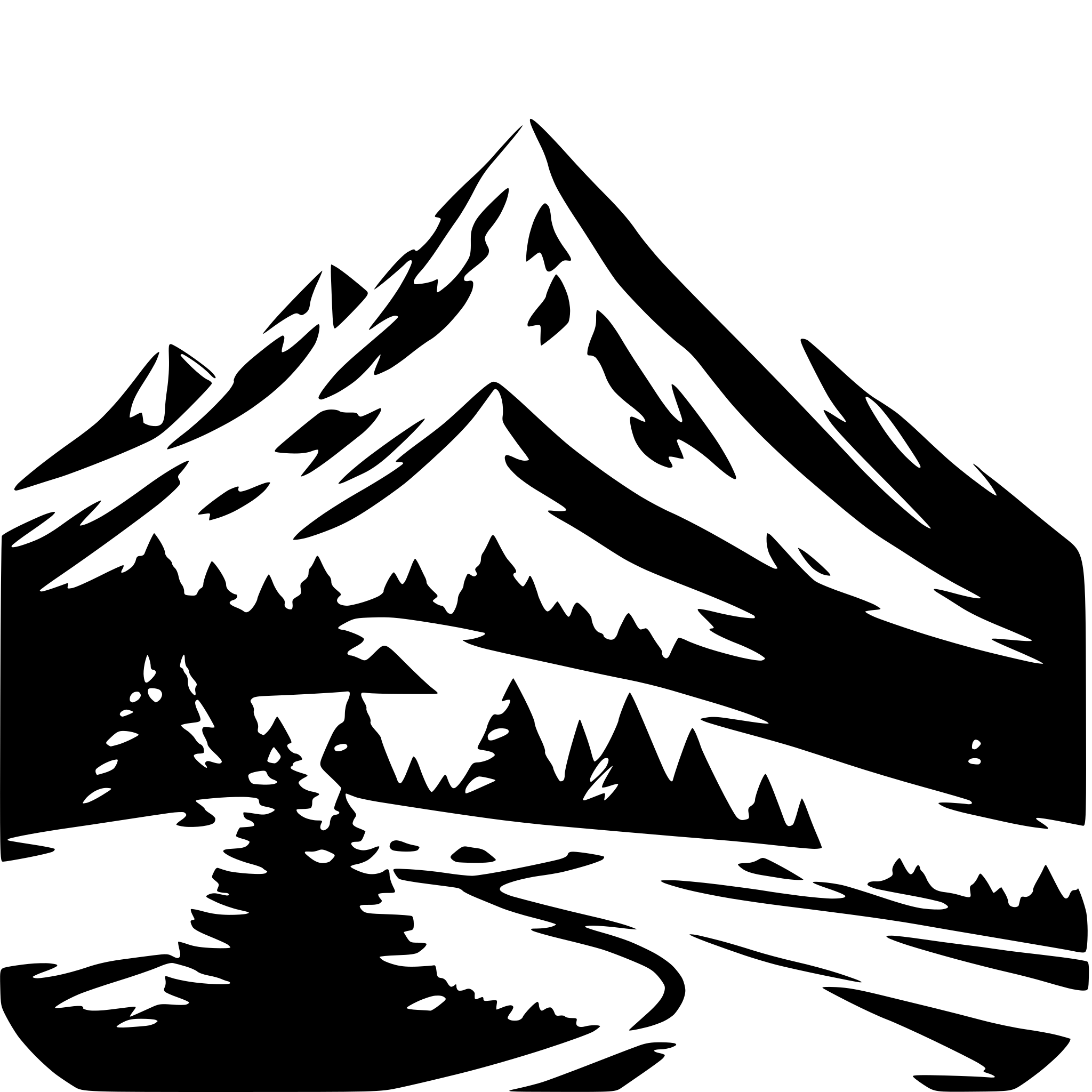 AI-generated SVG of 'Three mountains, one snowcapped'