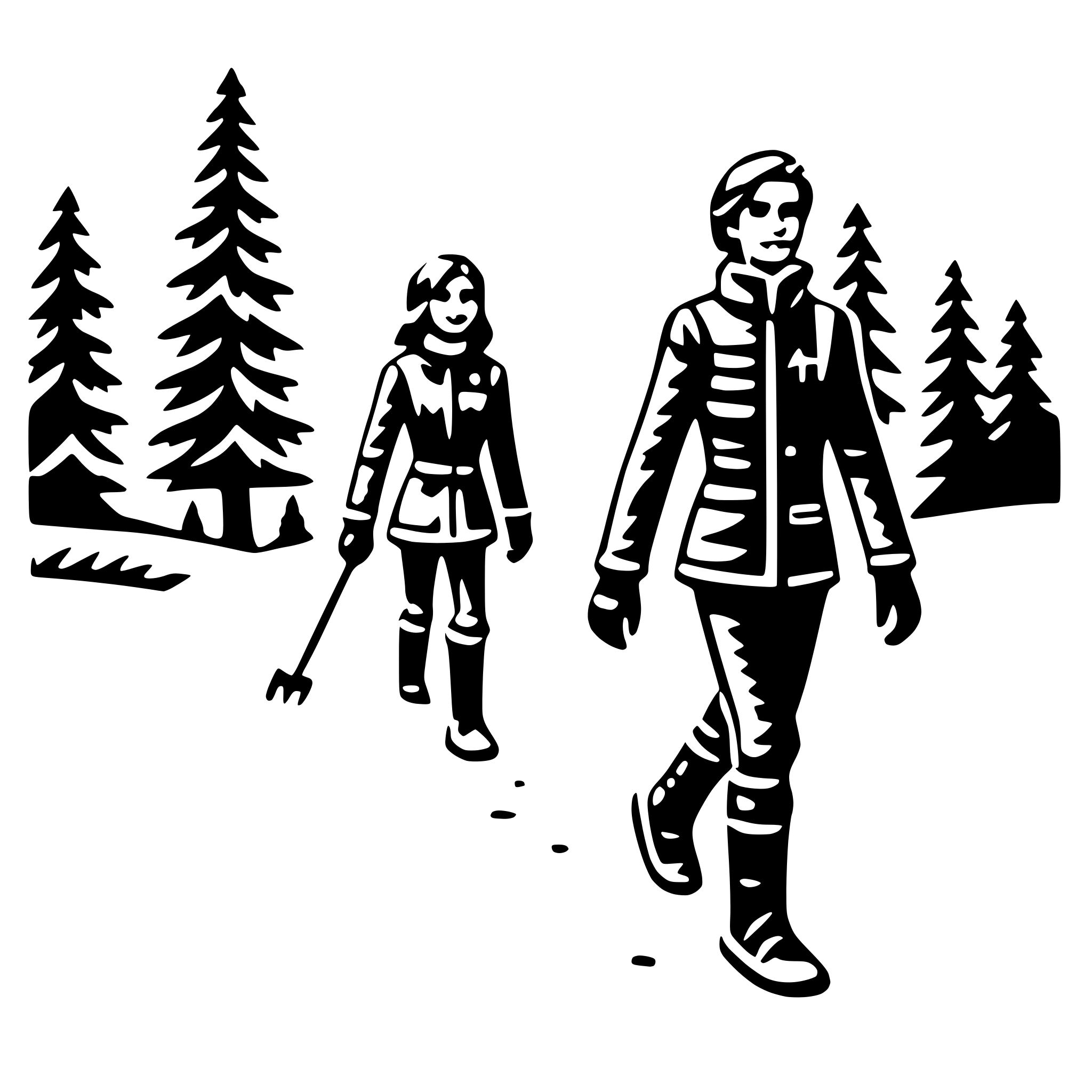 AI-generated SVG of a snowshoeing in woods