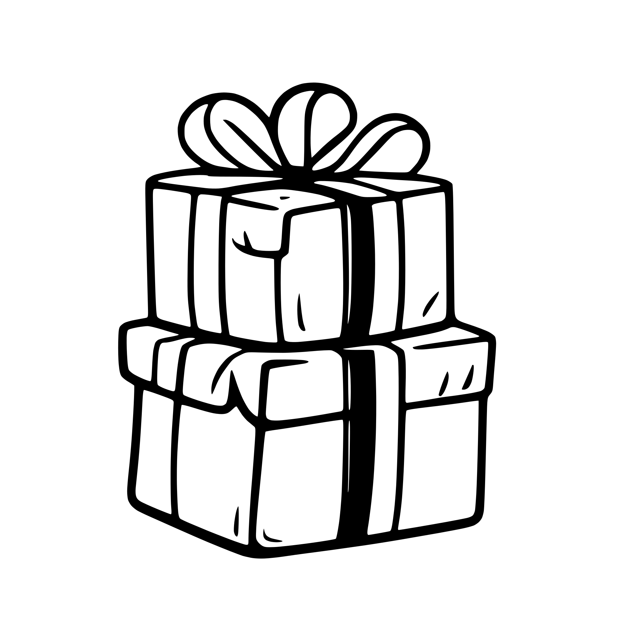 AI-generated SVG of 'christmas gifts floating'