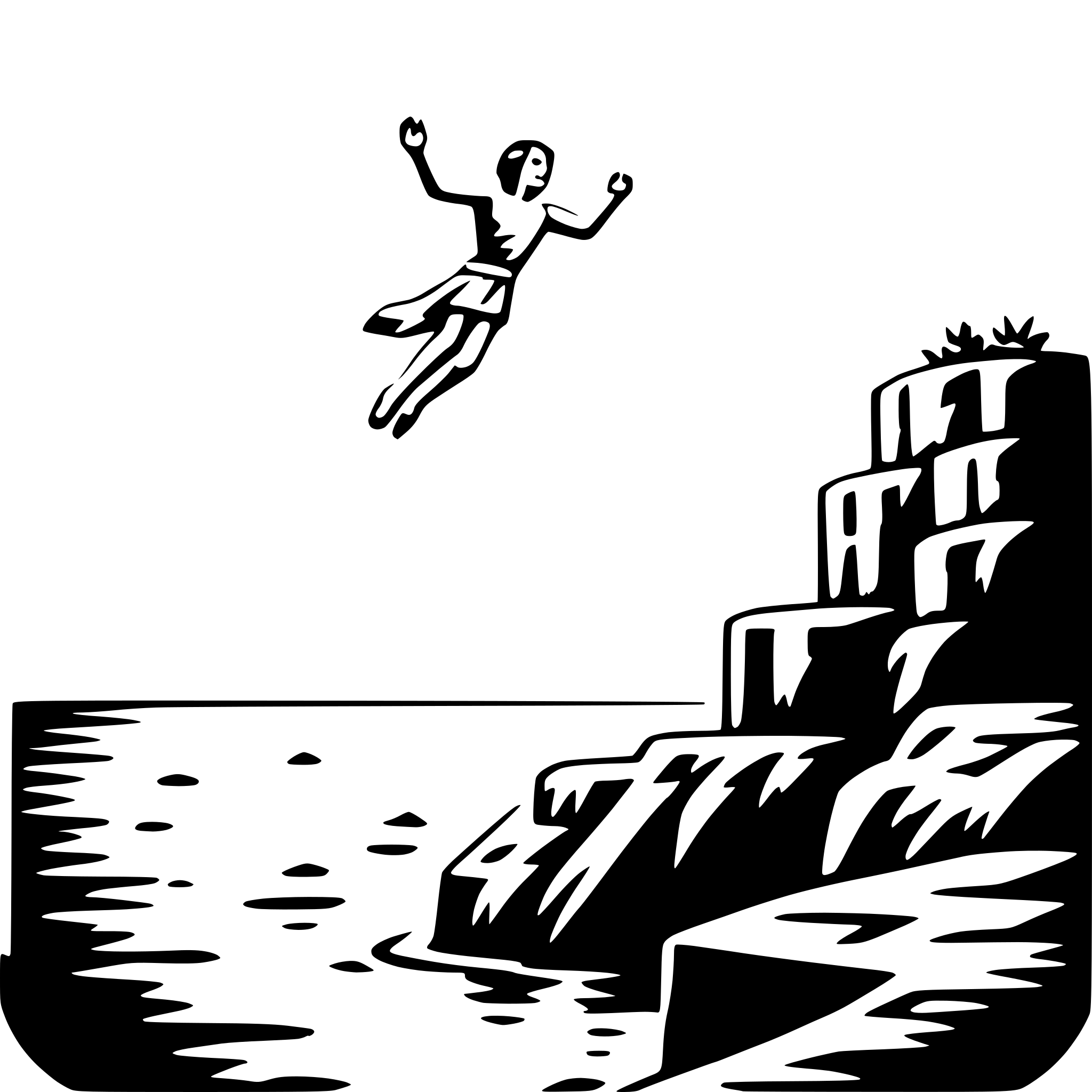 AI-generated SVG of 'cliff diving into sea'
