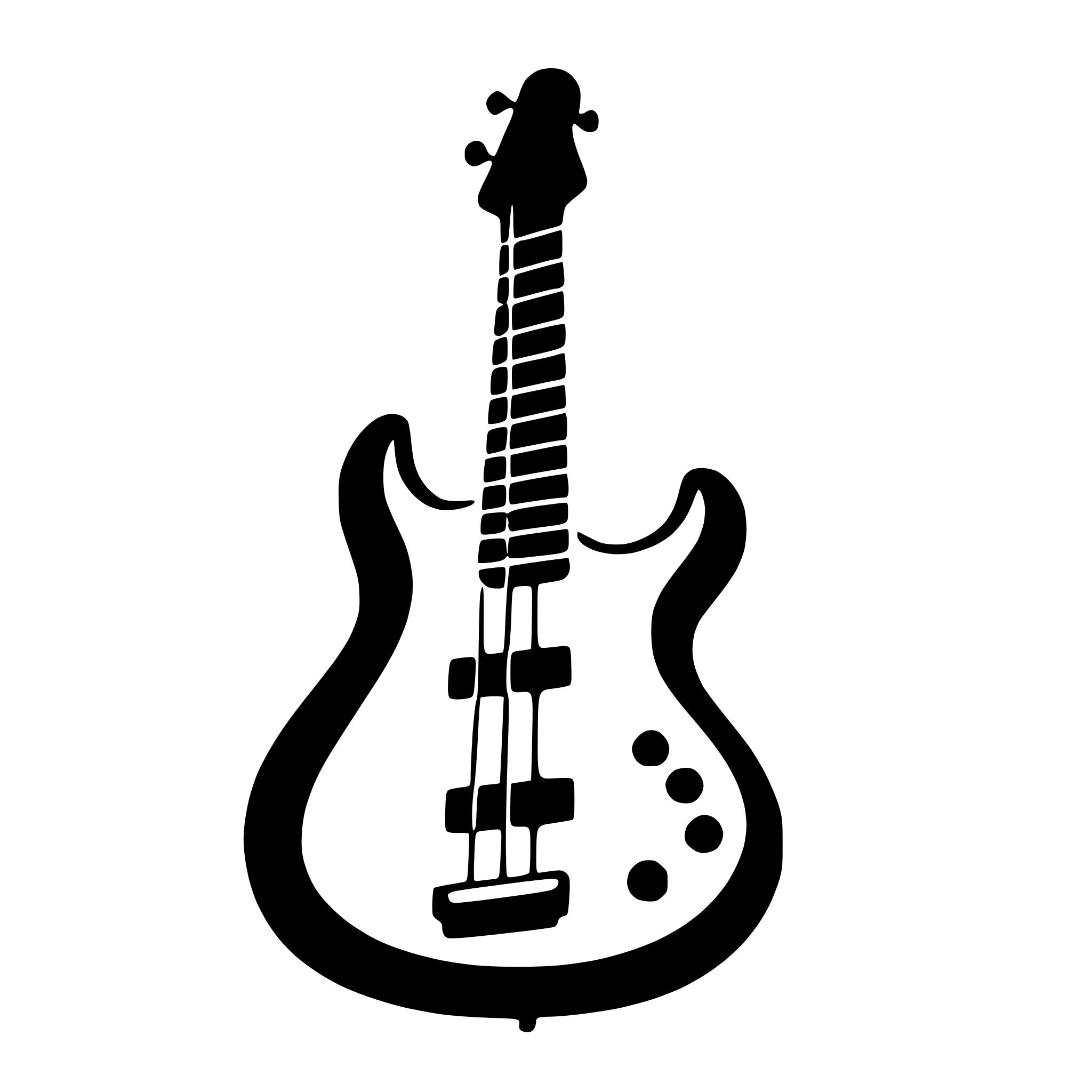 AI-generated SVG of 'bass guitar with musical notes'
