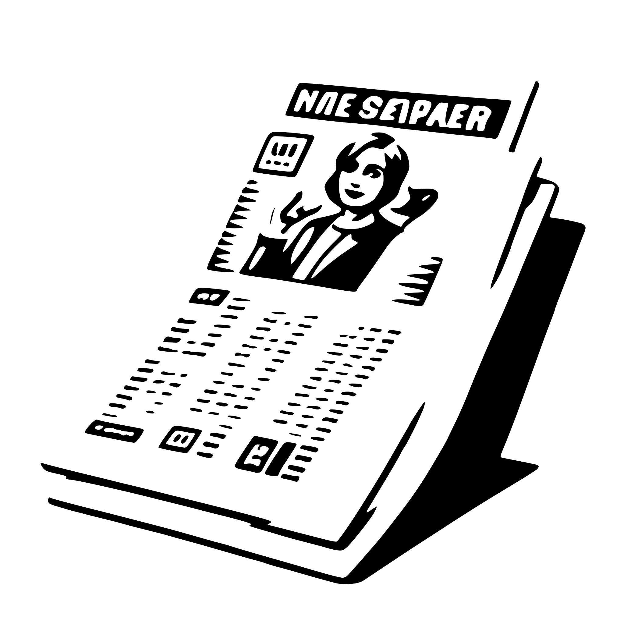 AI-generated SVG of a newspaper