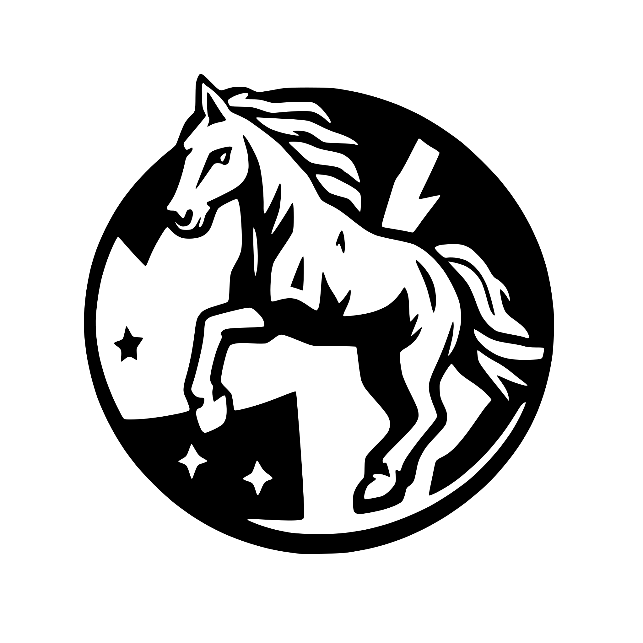 AI-generated SVG of a dynamic running horse and star